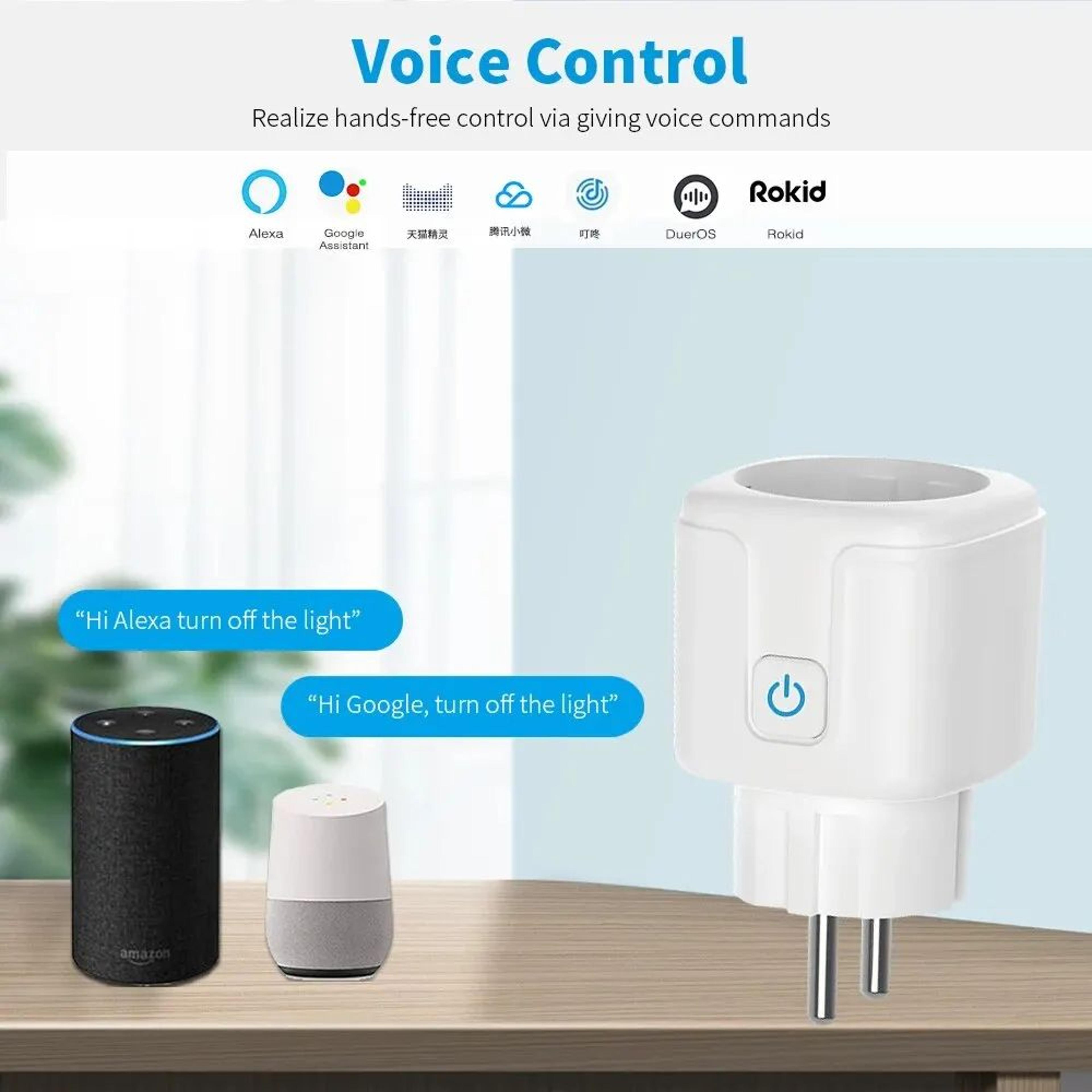 Smart WiFi EU Plug 20A With Power Monitor  Voice Control 2