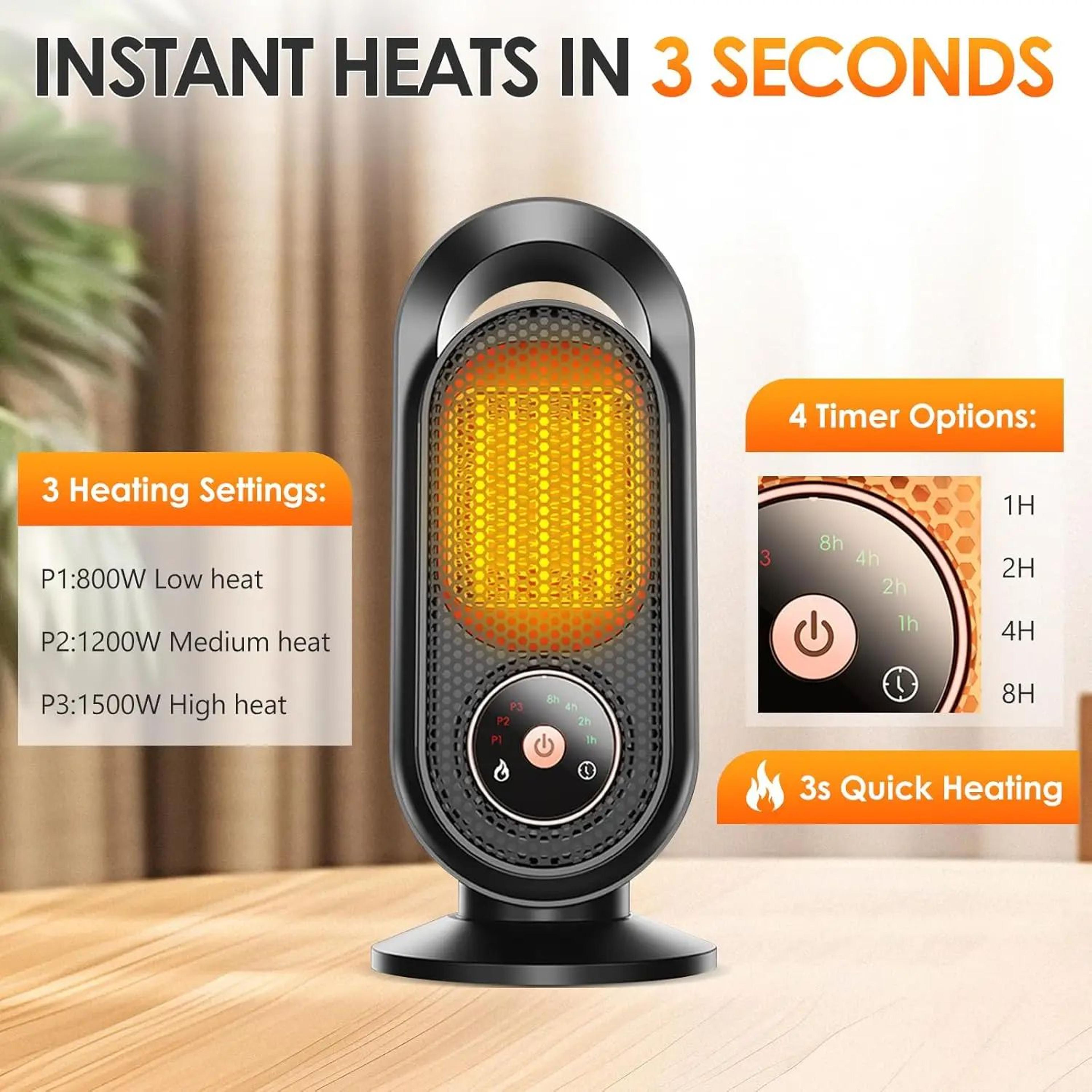 1500W Ceramic Space Heater With Fast 3Second WarmUp For Home  Office 3