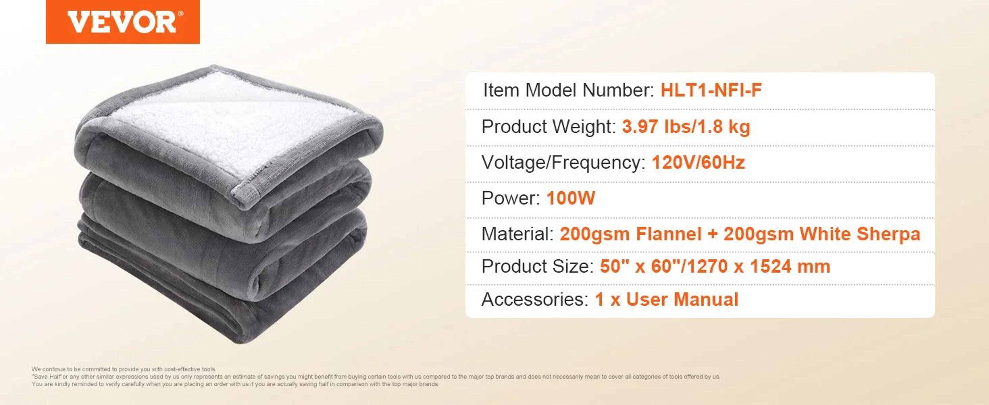 SucceBuy Electric Heated Throw Blanket With Timer  Soft Flannel Sherpa Comfort 5 Heat Levels 6