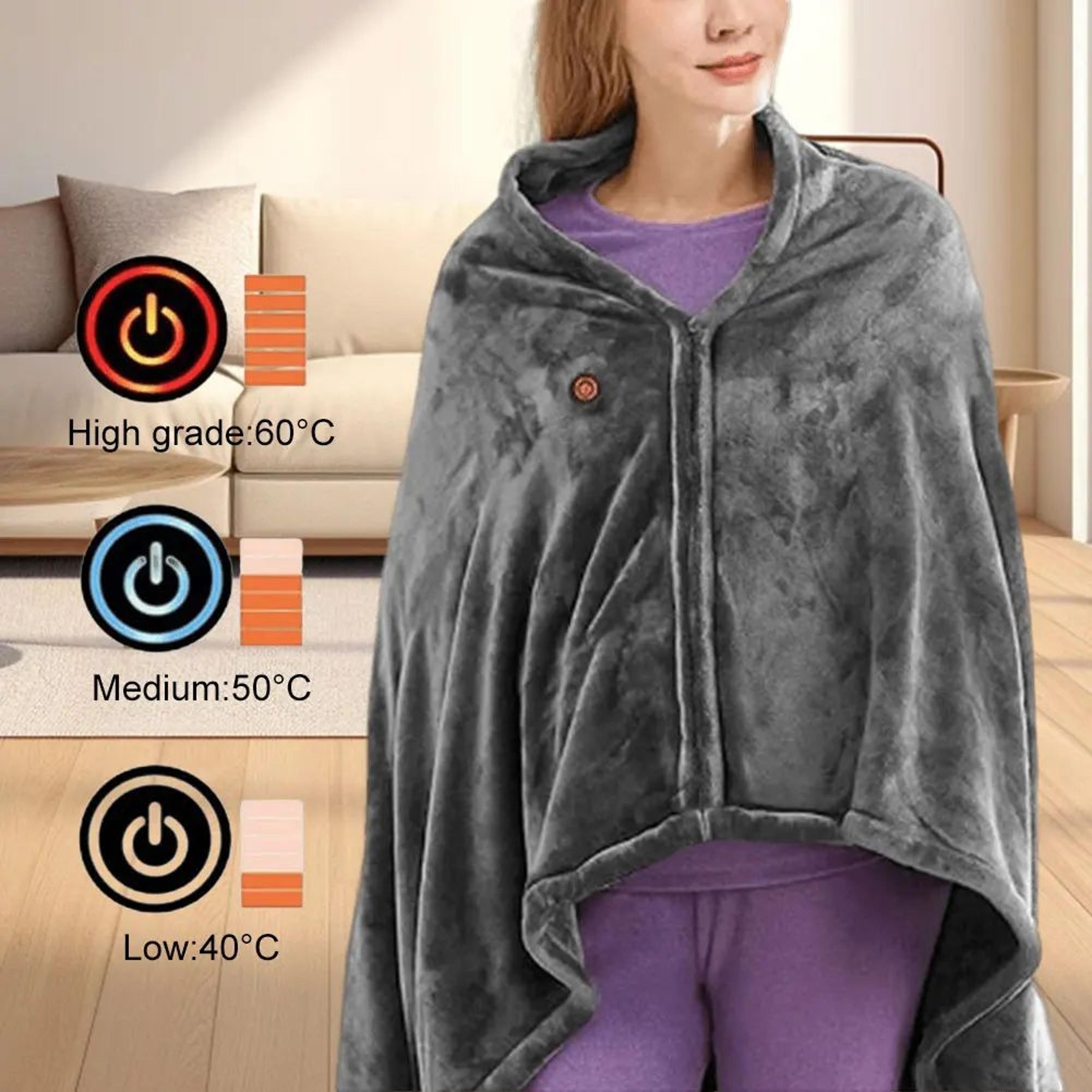 AllSeason Portable USB Heated Blanket  Electric Heating Shawl  Washable Rechargeable Outdoor Warmin 1