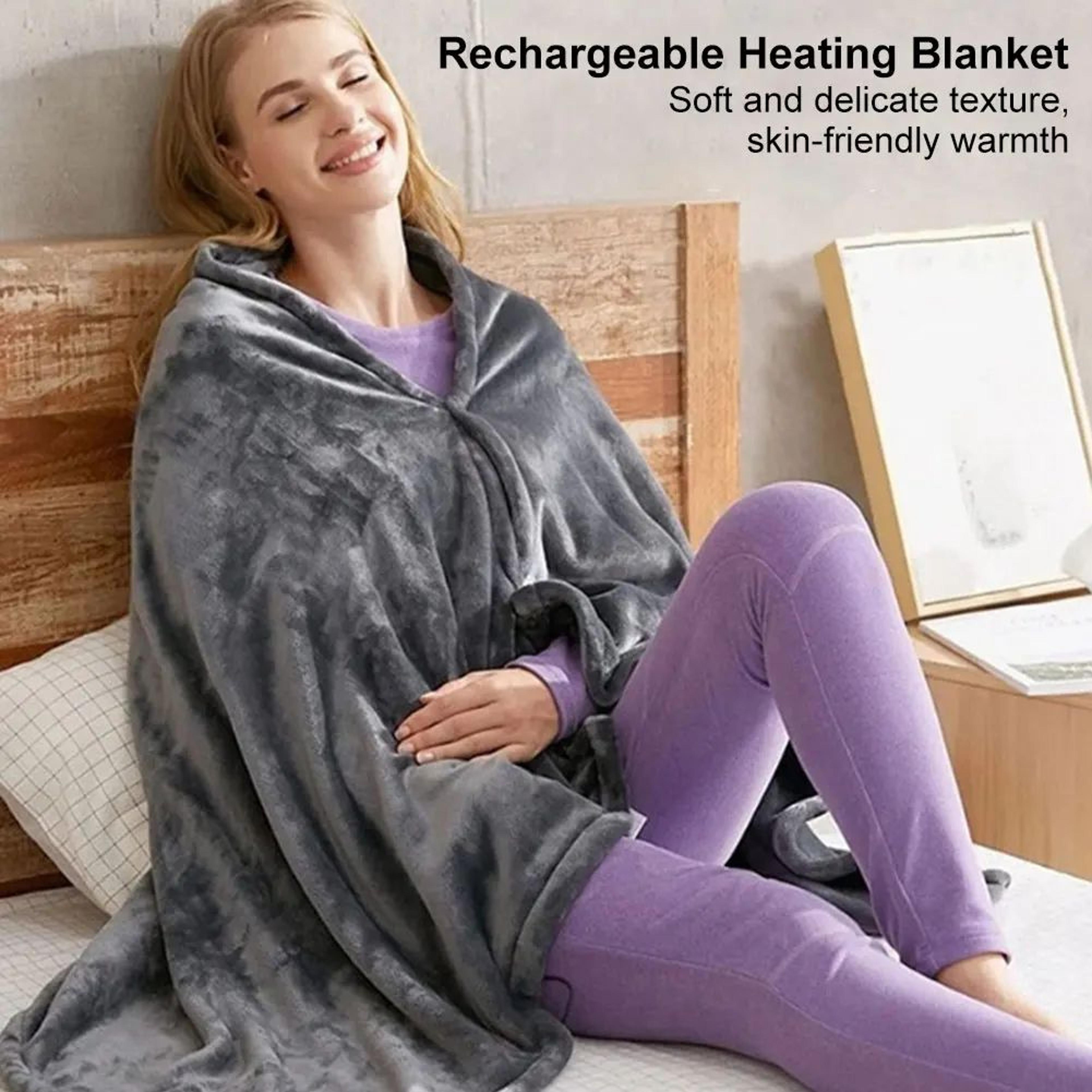 AllSeason Portable USB Heated Blanket  Electric Heating Shawl  Washable Rechargeable Outdoor Warmin 3