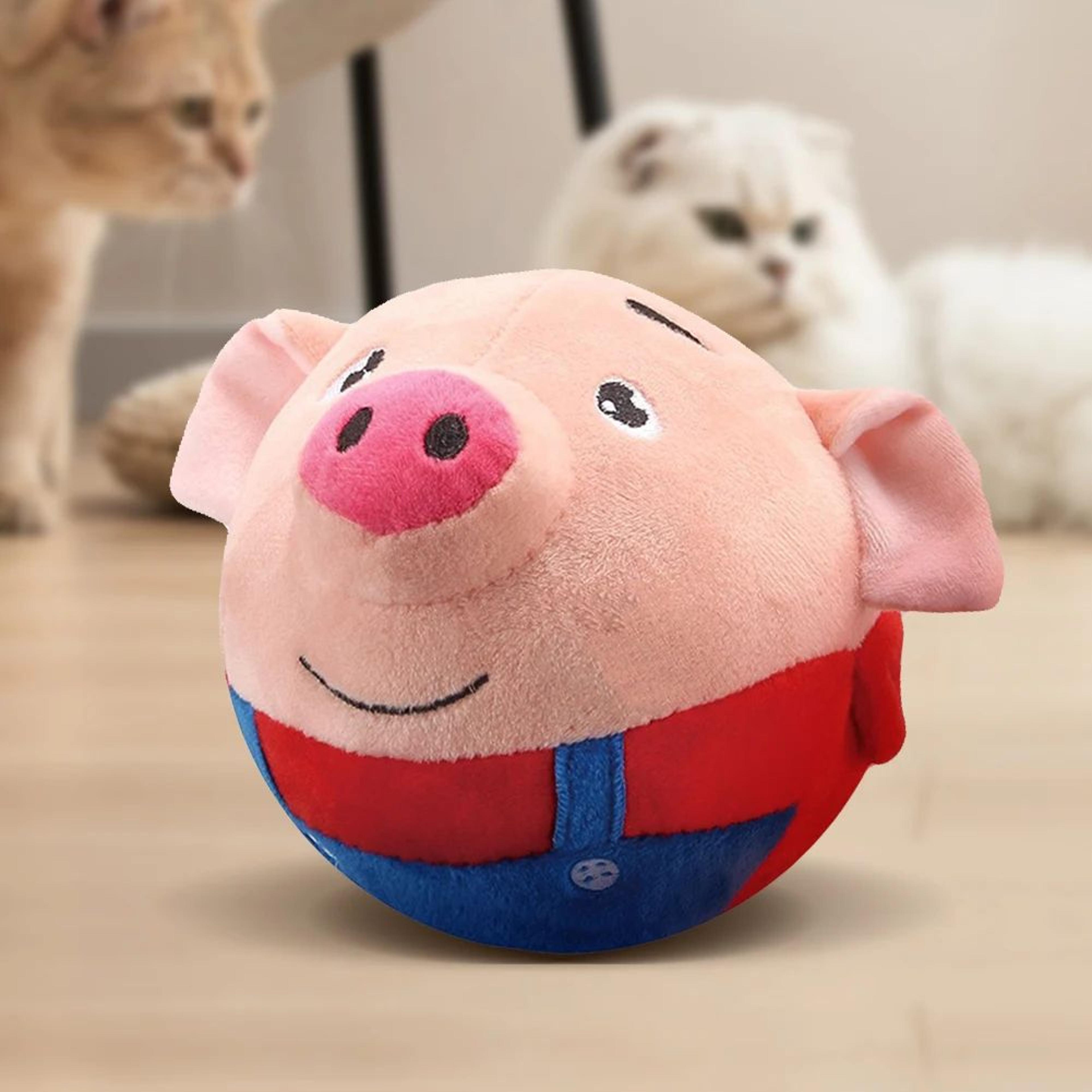 smartplay interactive plush self moving dog toy with automatic bounce and squeak