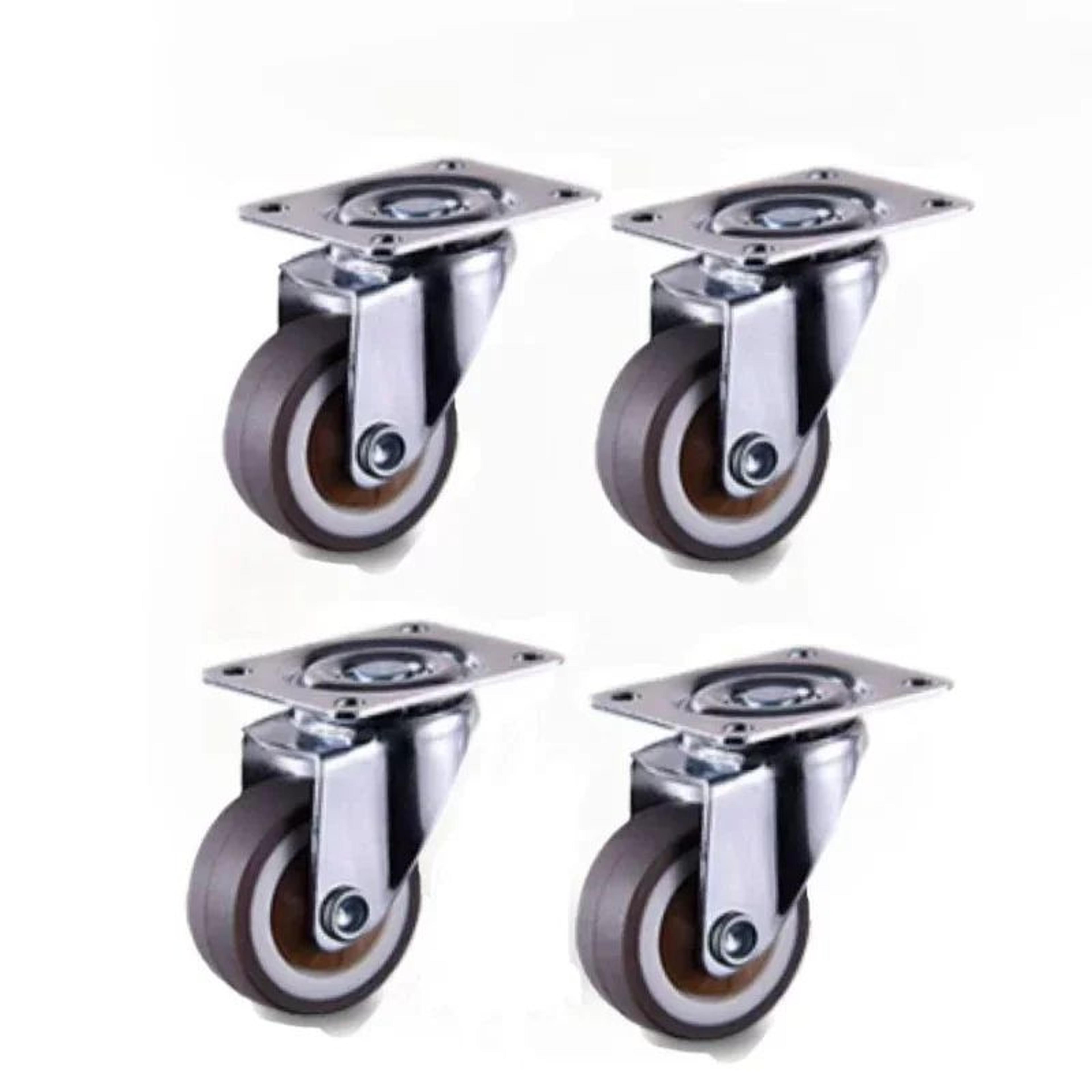 Soft Rubber Swivel Furniture Caster Wheels  4Pack Universal Rolling Casters For Furniture  Carts 6