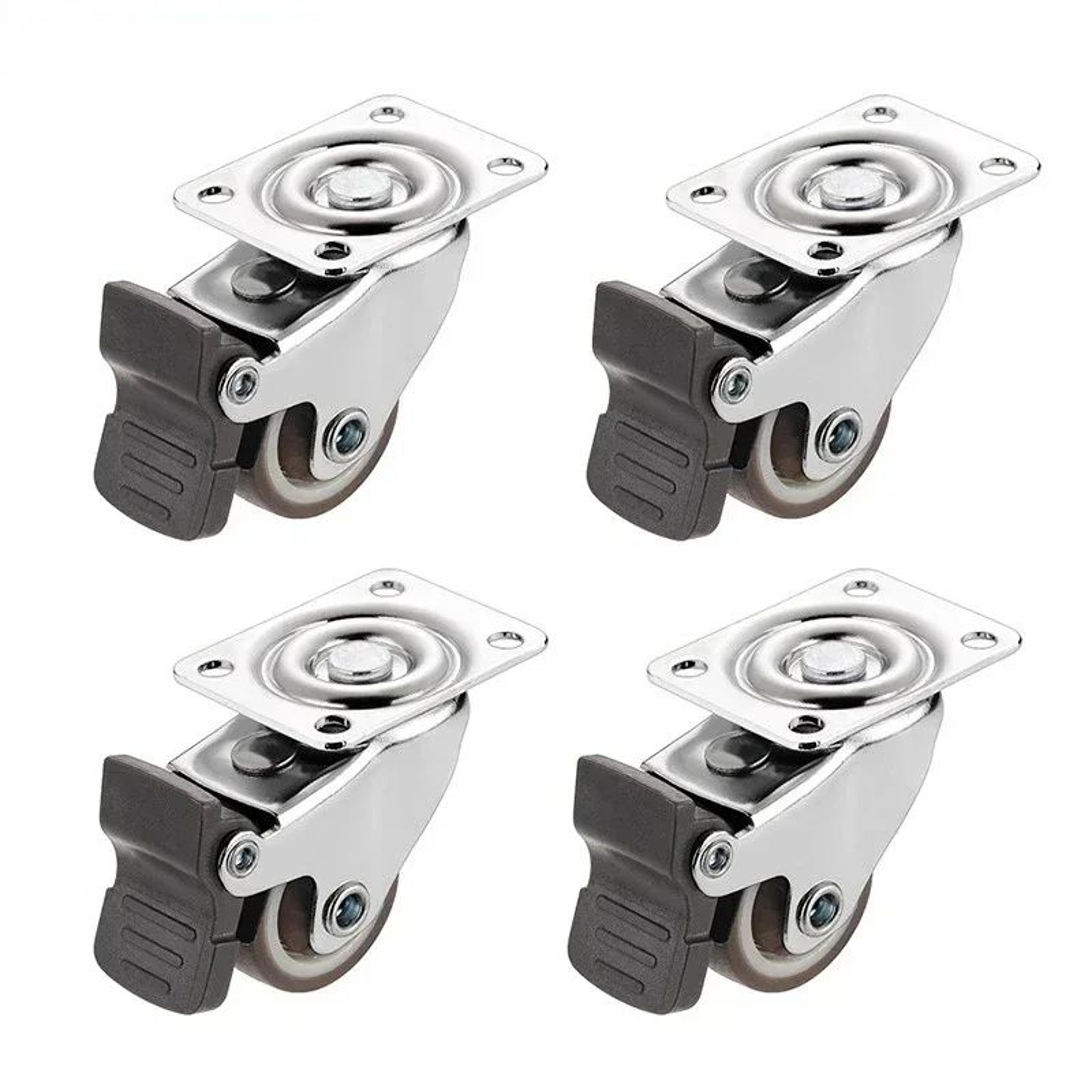 Soft Rubber Swivel Furniture Caster Wheels  4Pack Universal Rolling Casters For Furniture  Carts 7