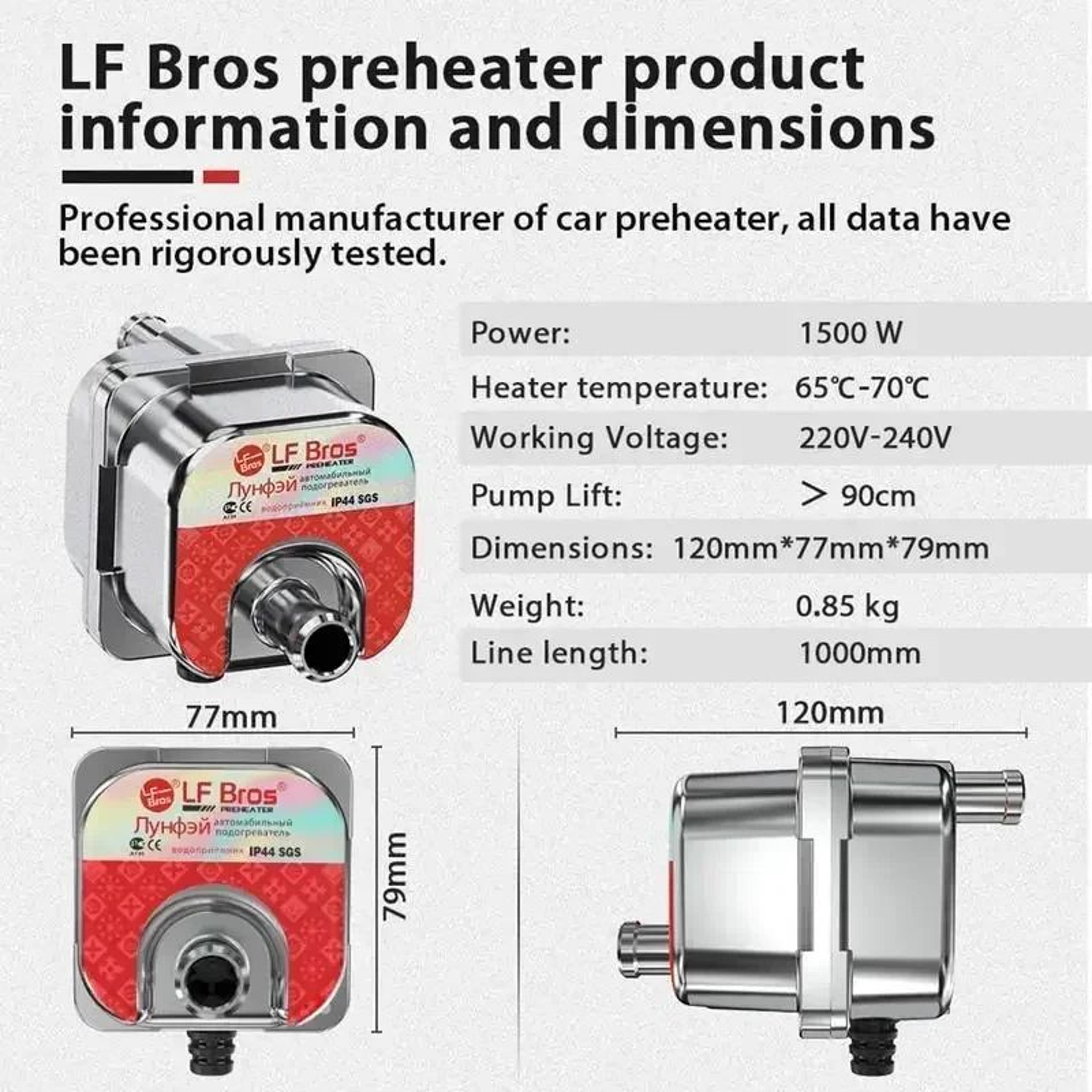 HighPerformance 3000W Diesel Engine Coolant Heater For Cars  Trucks 220V 5