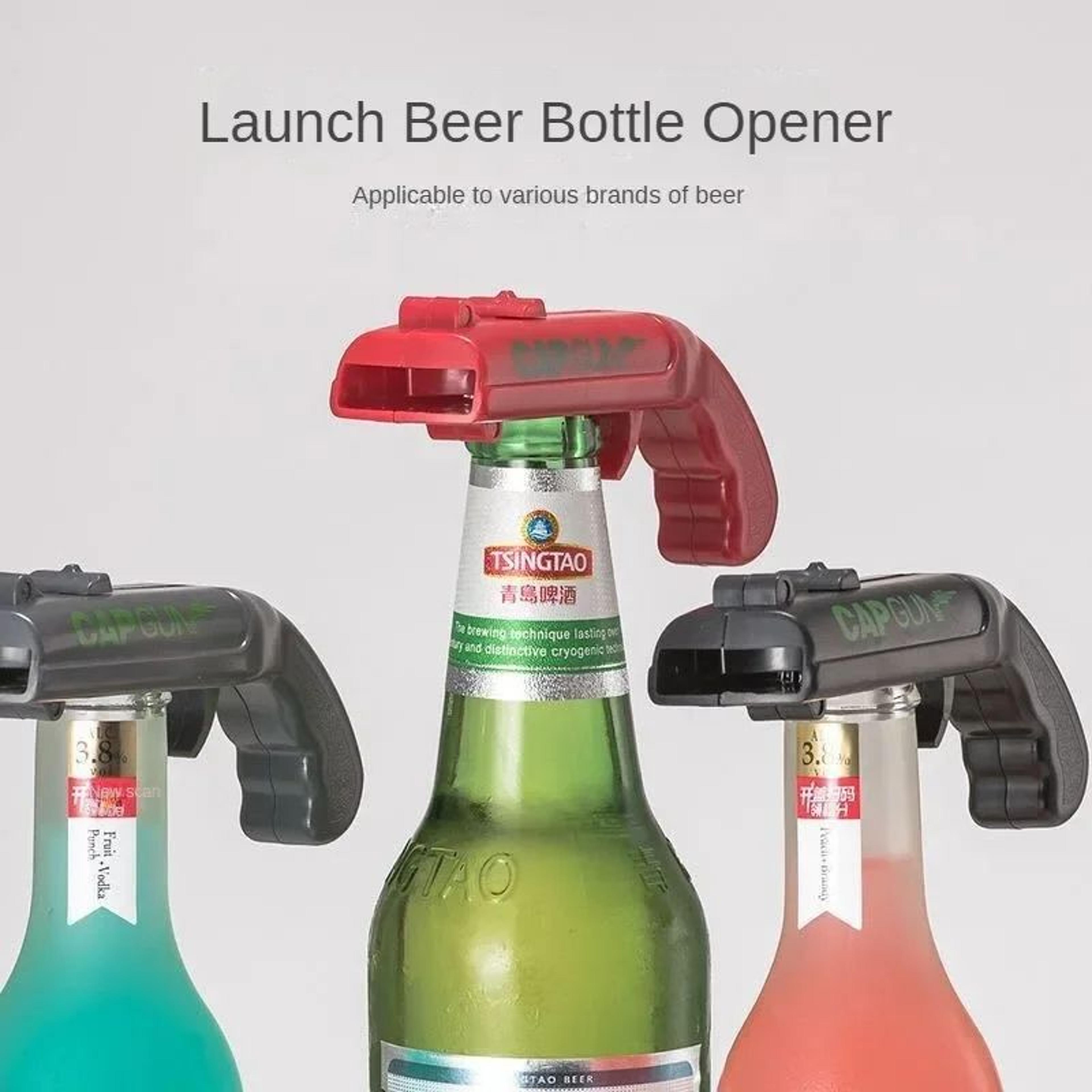 Pistol Bottle Opener Cap Launcher  Fun Beer Bottle Opener With Cap Gun Action 3