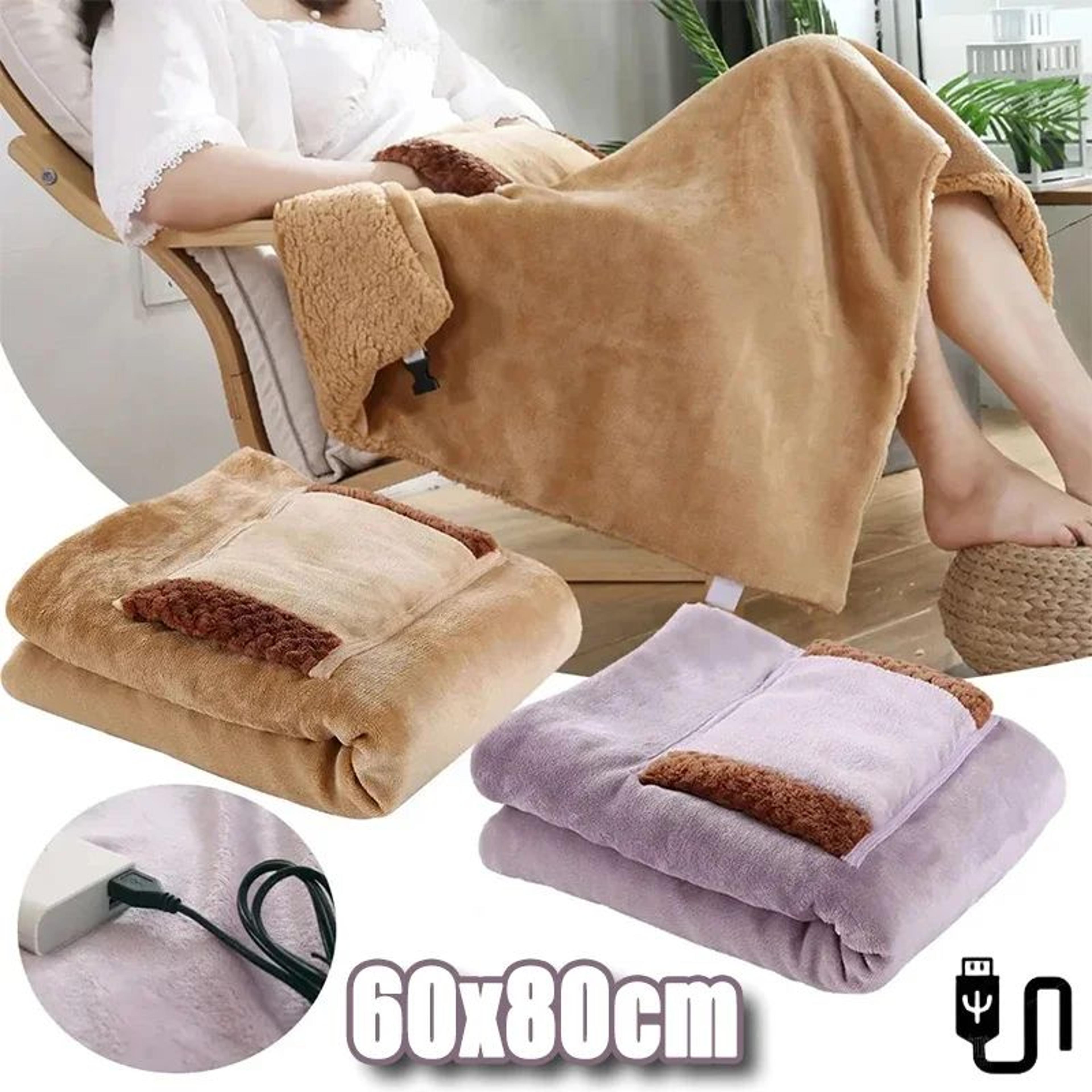 USB Rechargeable Winter Warming Flannel Electric Blanket With Pocket  Portable Heated Knee  Hand Wa 0