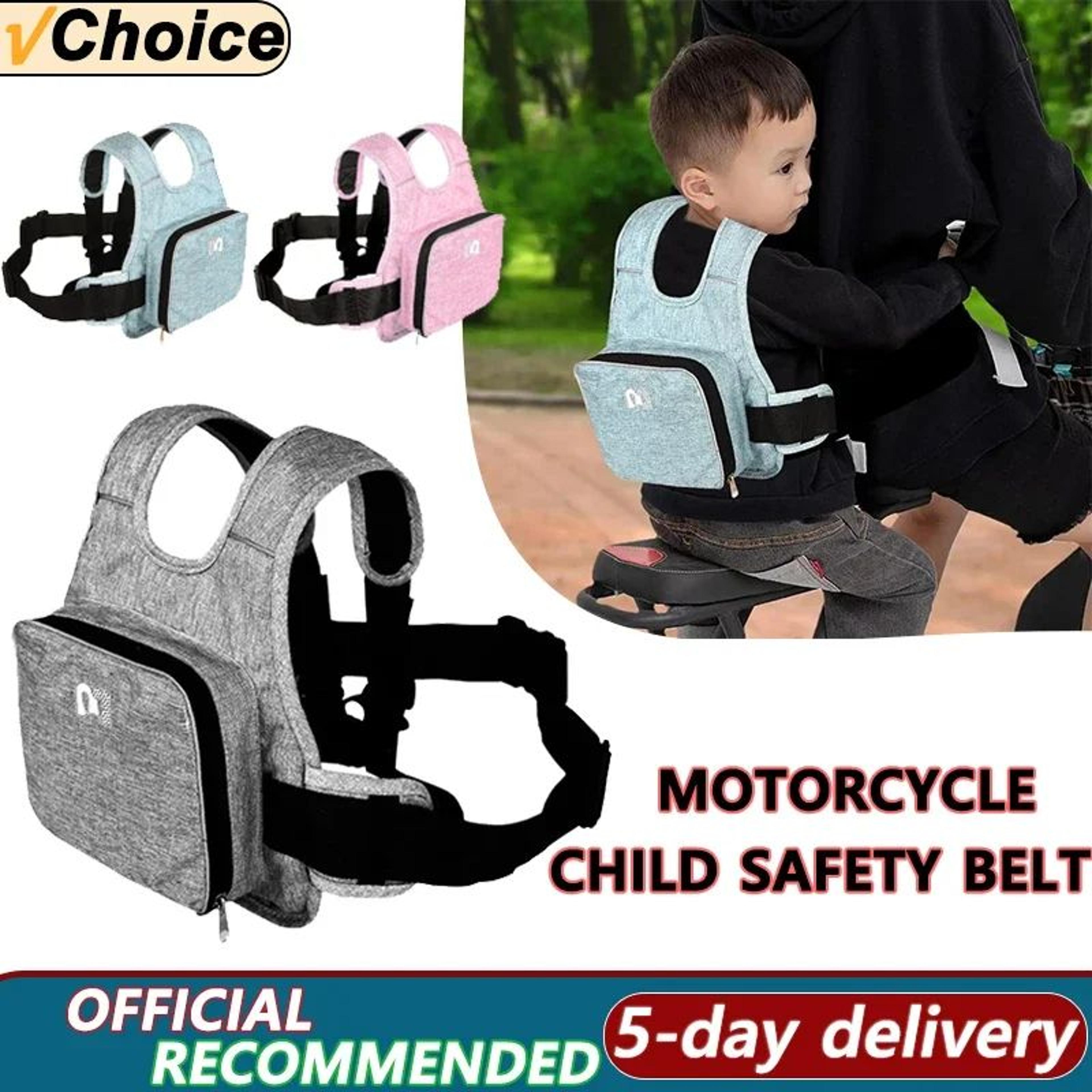 Universal Kids Motorcycle Safety Belt With Adjustable Harness  Reflective Grab Handle 0