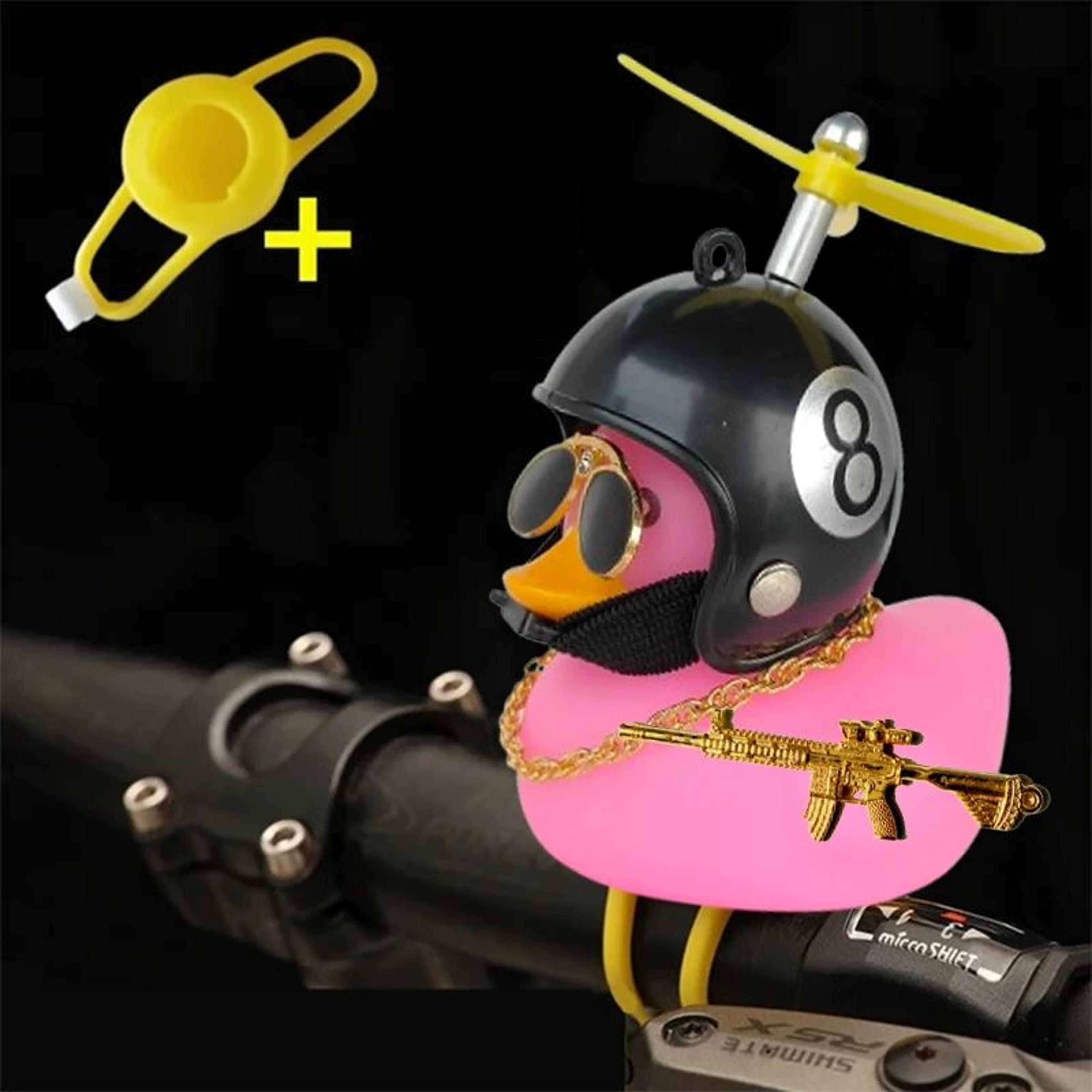 Yellow Rubber Duck Car Ornament With Helmet Propeller  Fun Dashboard Duck Decoration  Squeeze Toy 11