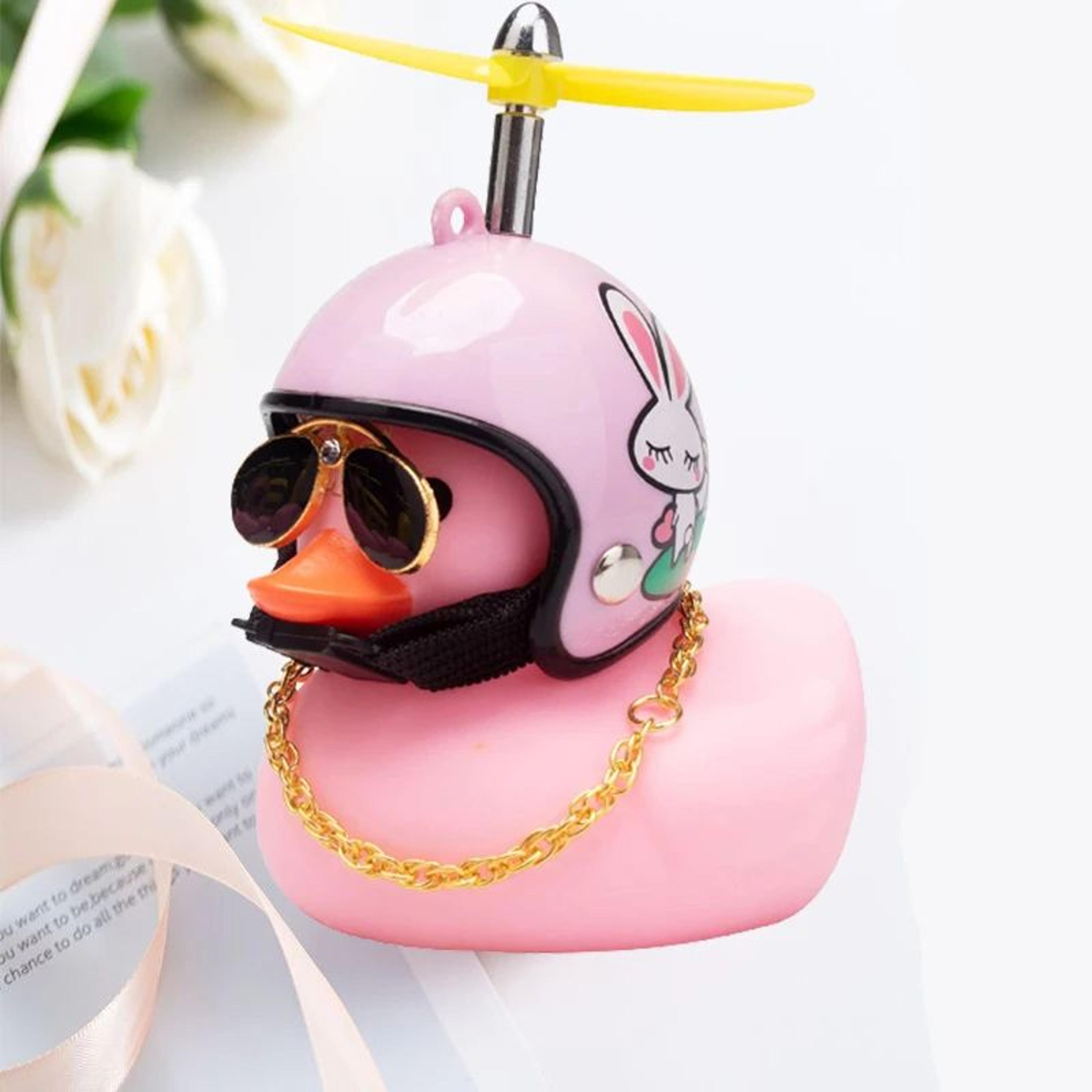 Helmeted Yellow Duck Bike Ornament  Cute Bike Duck Accessory For Cycling  Motorbike Decor 12