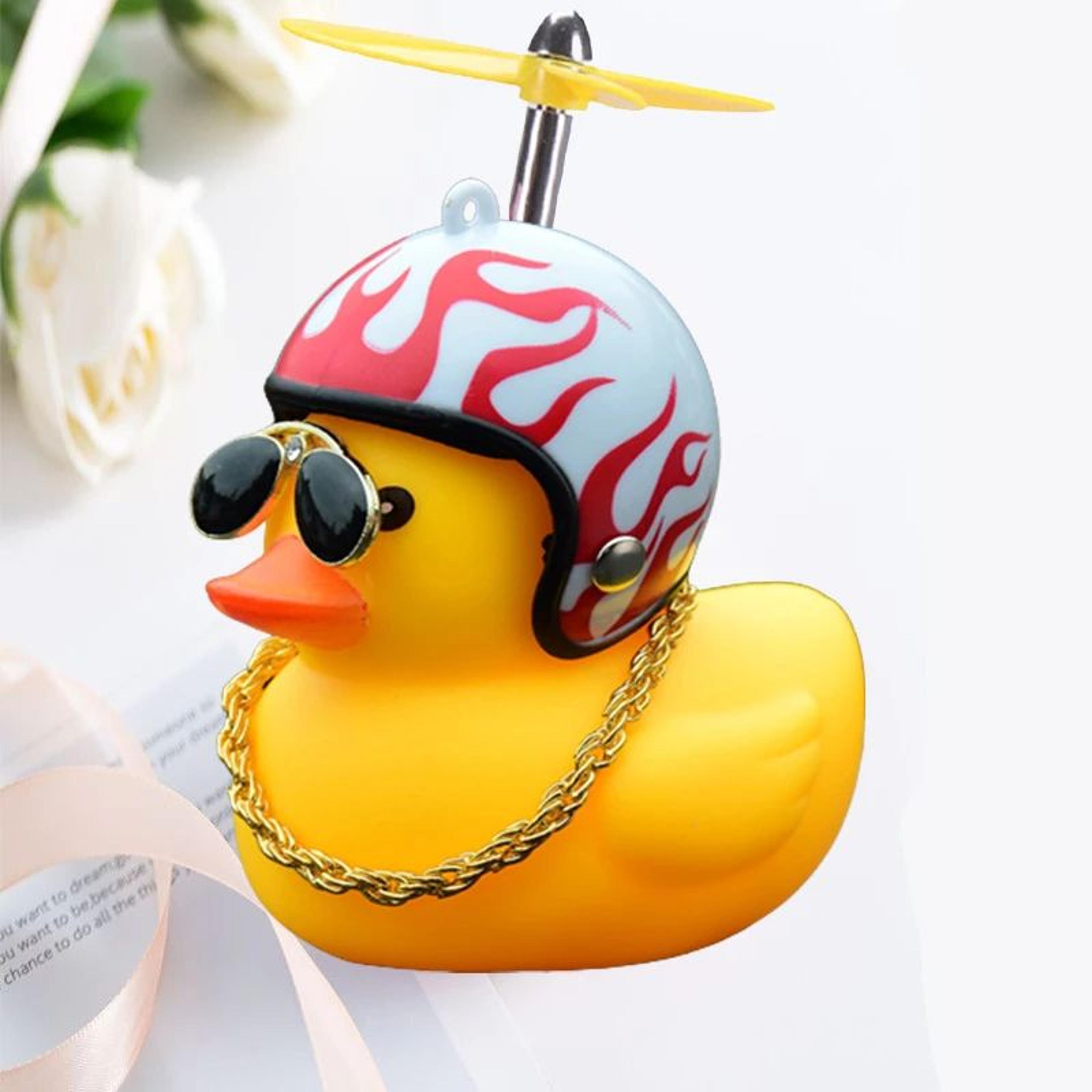 Helmeted Yellow Duck Bike Ornament  Cute Bike Duck Accessory For Cycling  Motorbike Decor 5