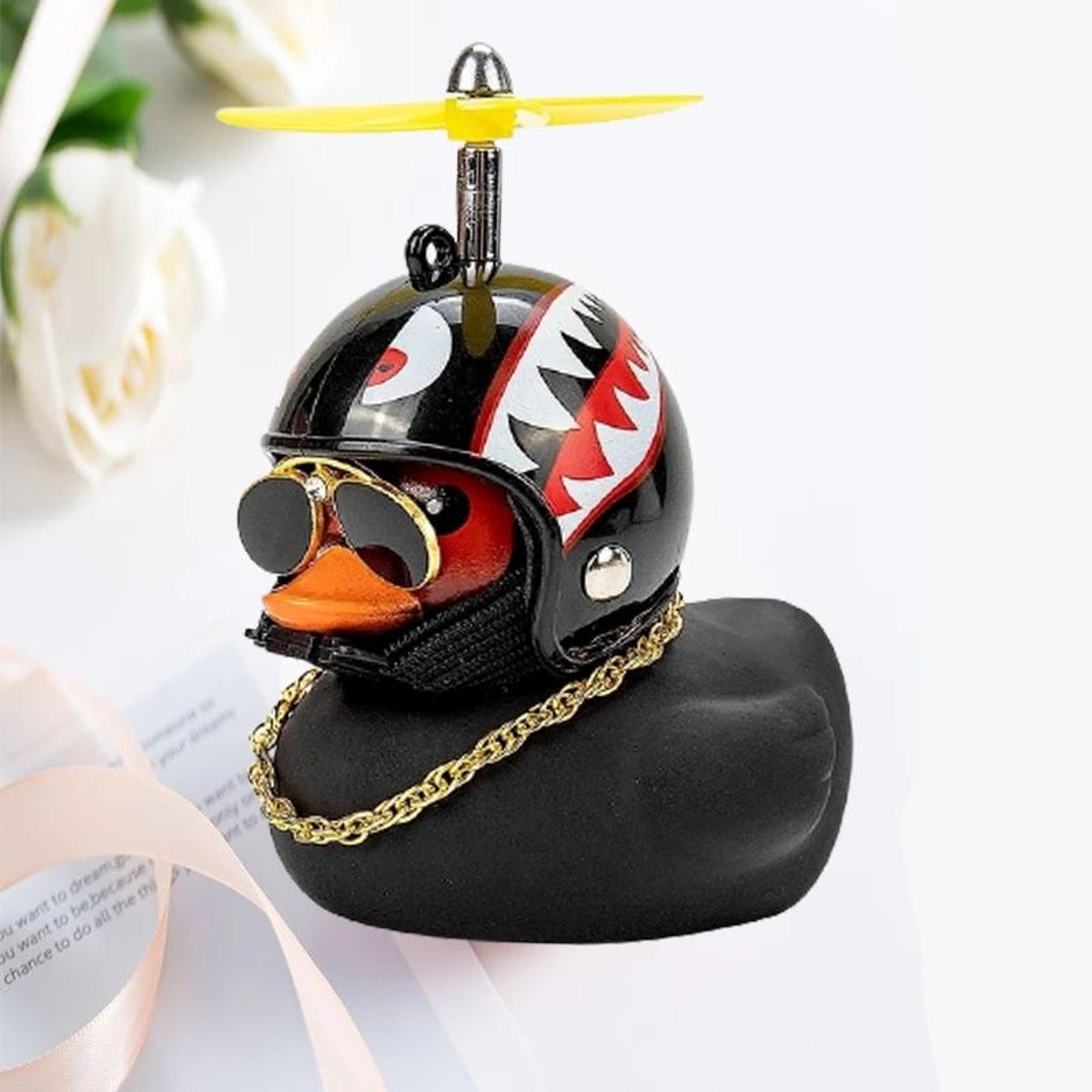 Helmeted Yellow Duck Bike Ornament  Cute Bike Duck Accessory For Cycling  Motorbike Decor 6