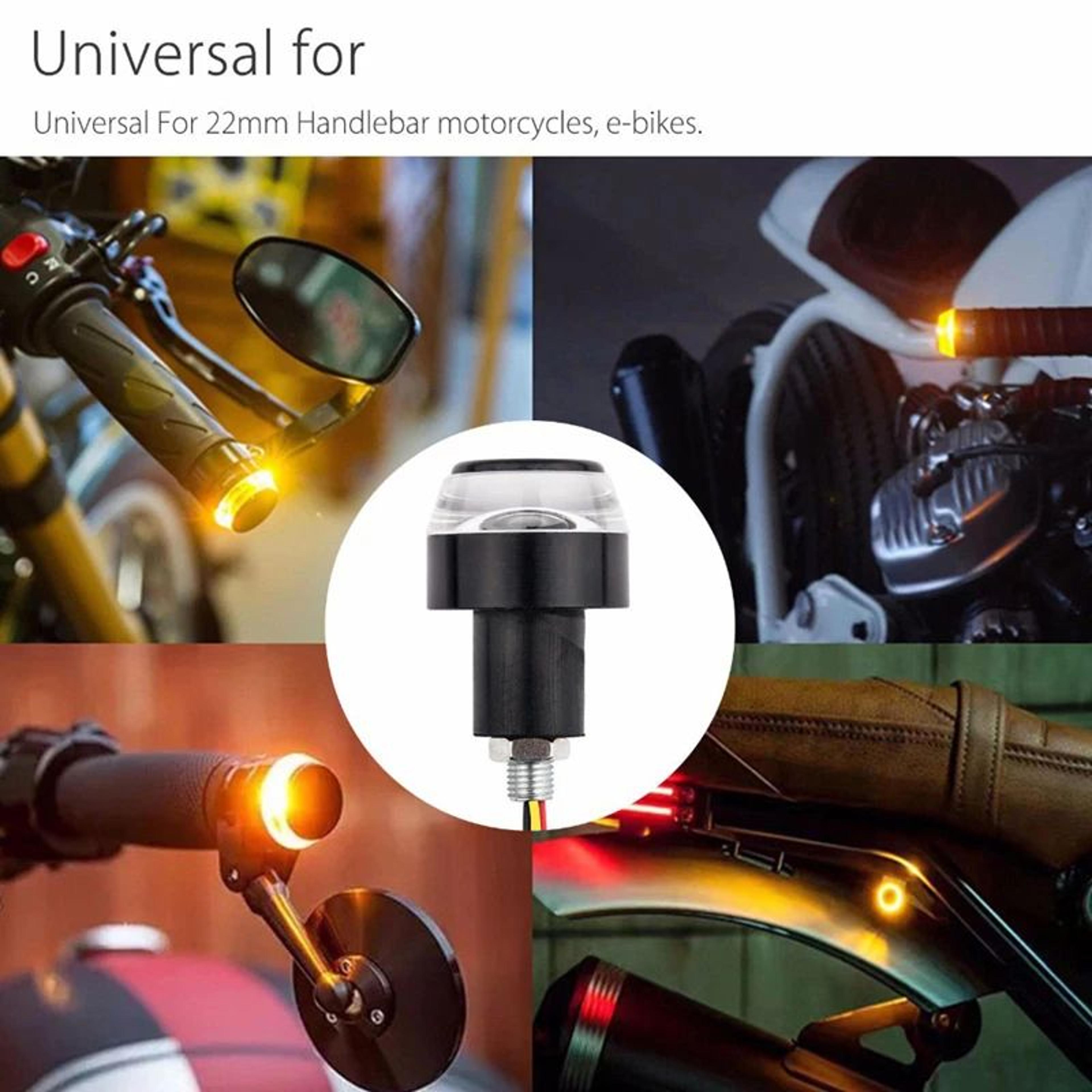 LED Handlebar End Turn Signals For Motorcycles  12V Universal BarEnd Blinkers 2