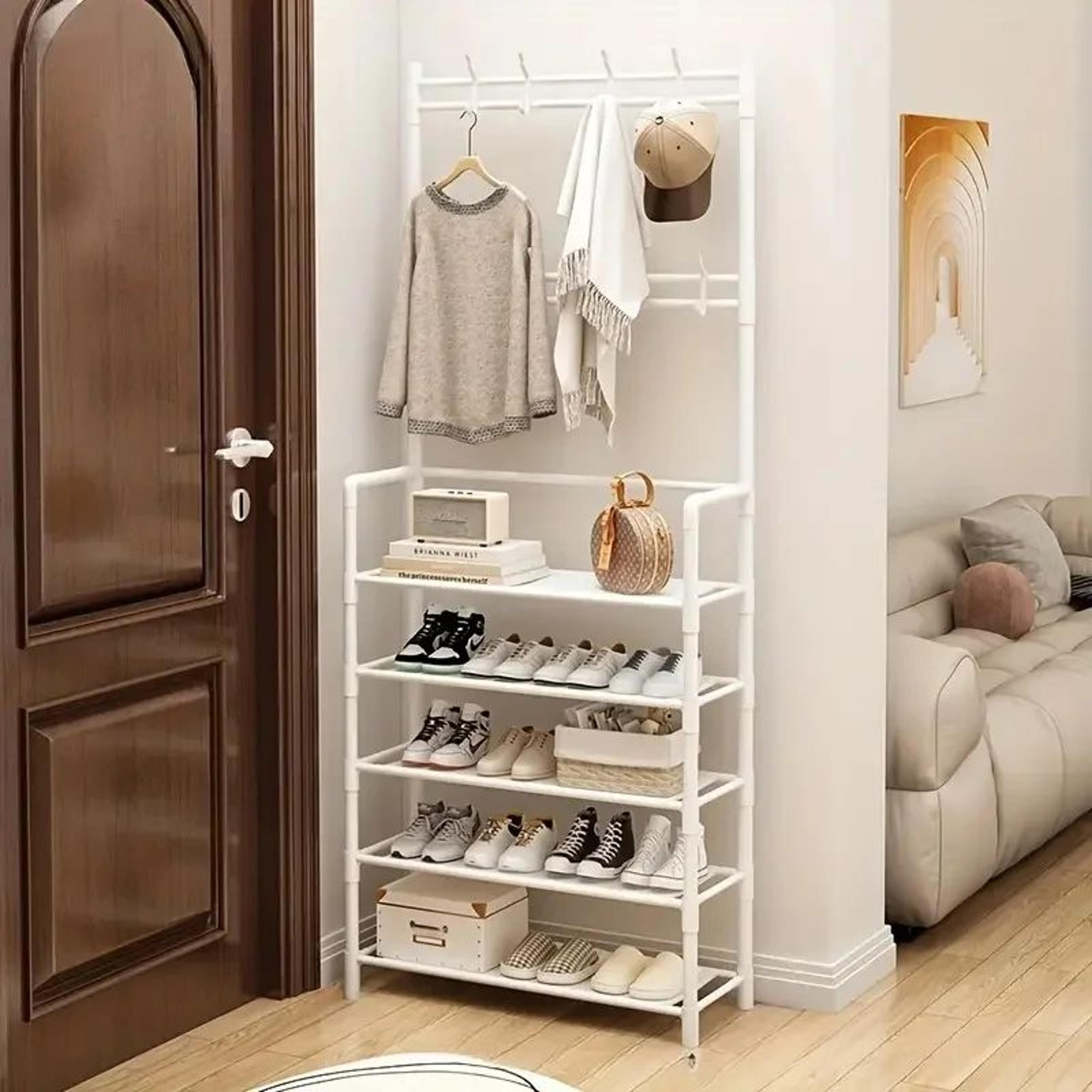5Tier Portable Shoe  Hat Storage Rack With Shelves  Reinforced MultiPurpose Organizer For Home 3