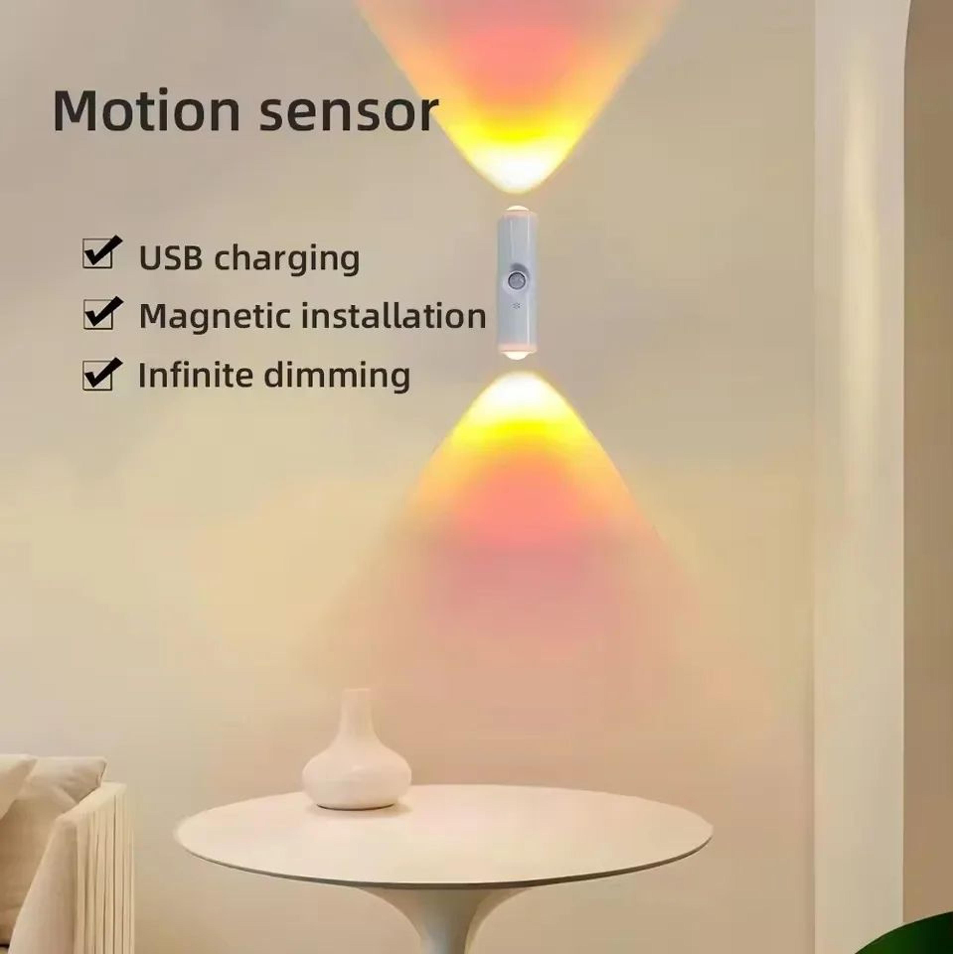 Smart RGB Motion Sensor Wall Light  Magnetic LED Night Light For Stairs  Hallways 1