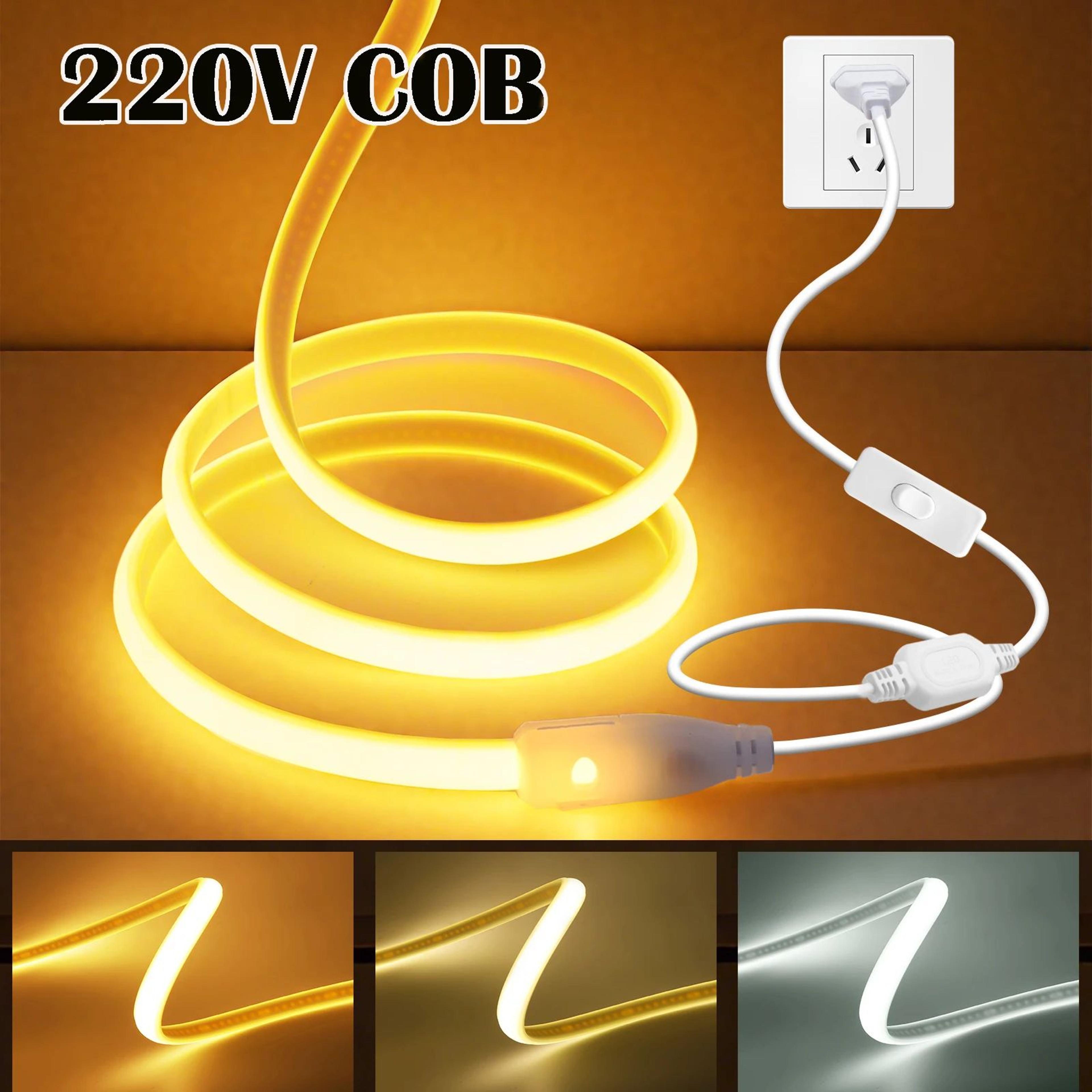 Flexible COB LED Strip Light With Switch  Waterproof Dimmable Home Accent Lighting 0