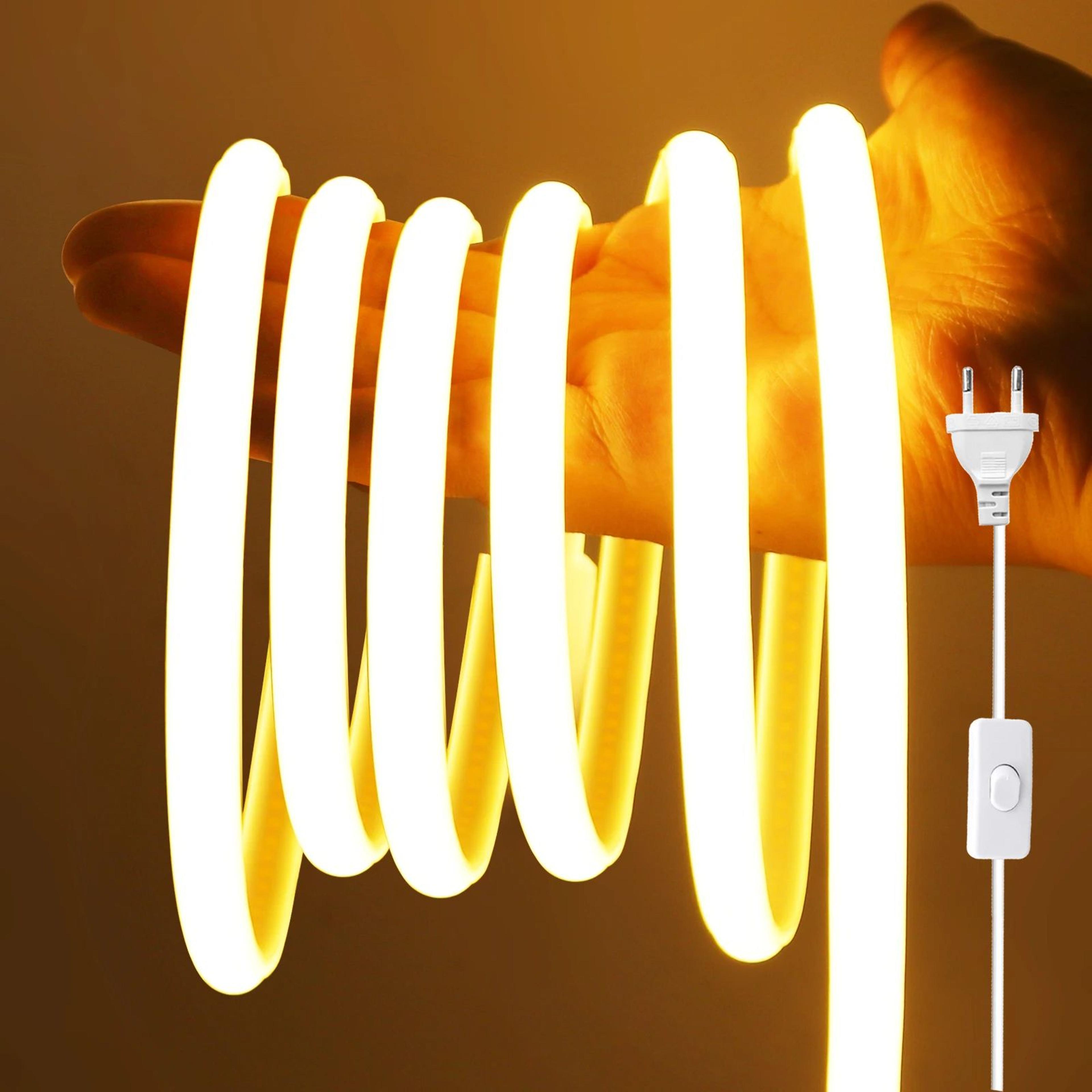 Flexible COB LED Strip Light With Switch  Waterproof Dimmable Home Accent Lighting 7