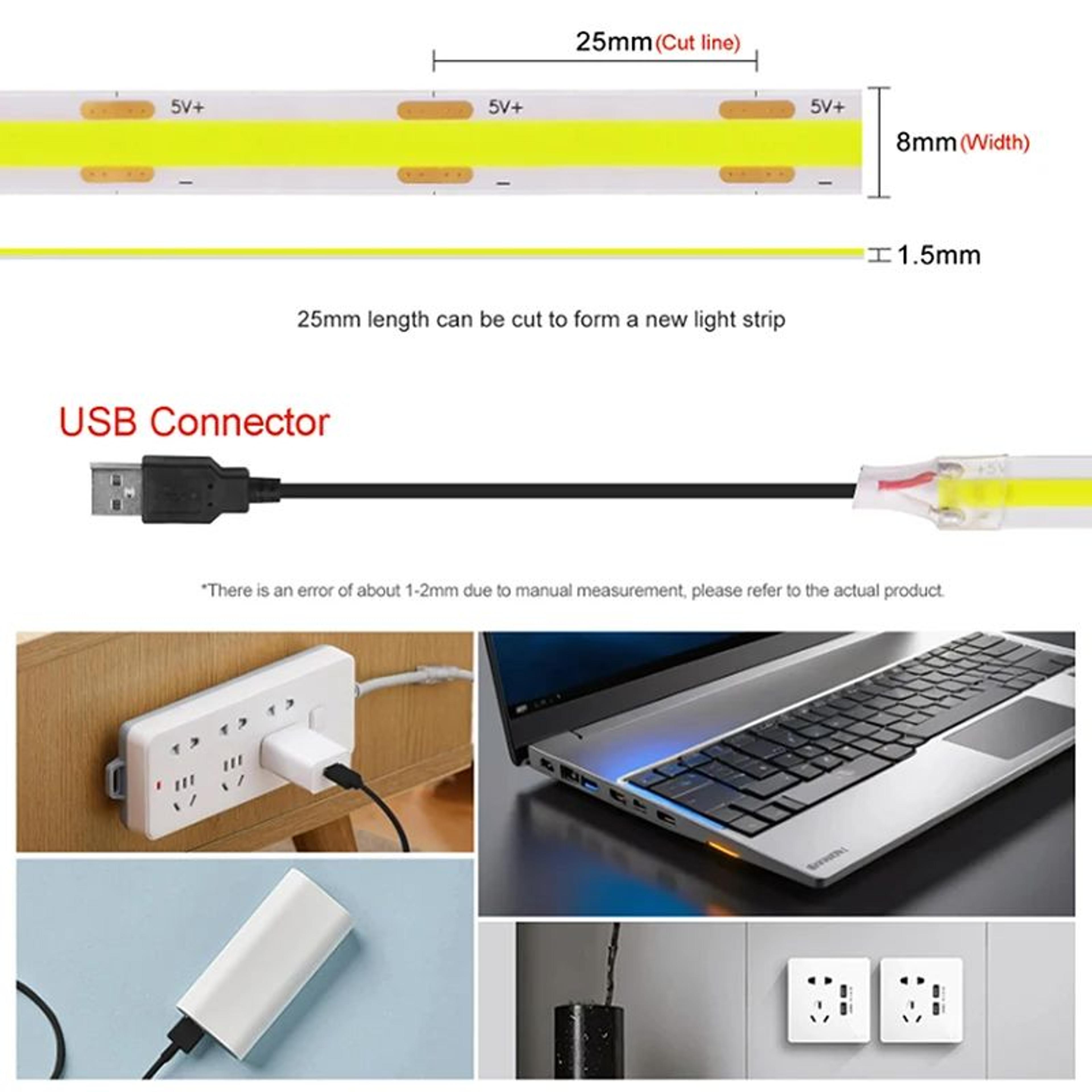 AuraFlex USB COB LED Strip Light  320 LEDs For Ambient TV  Home Lighting 4