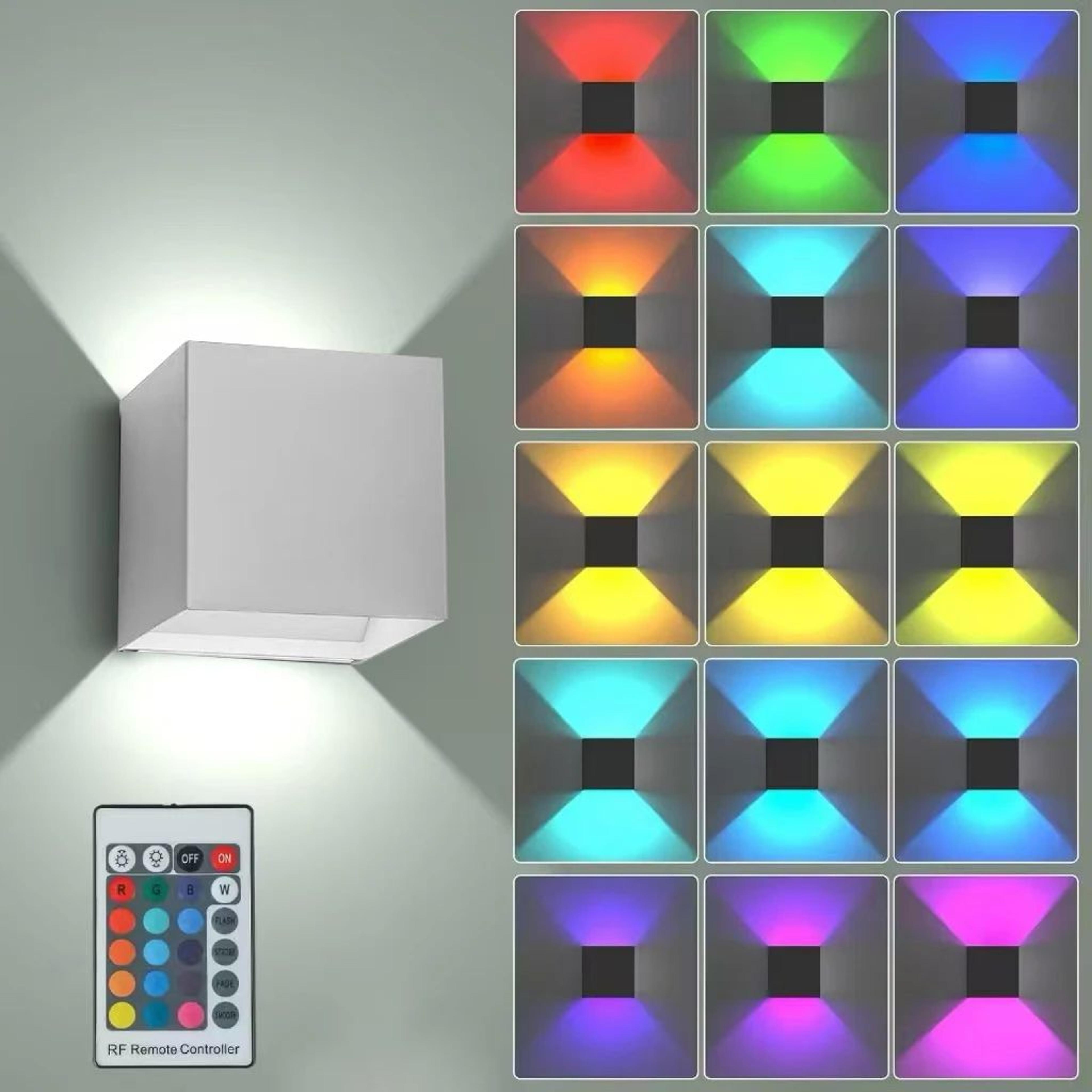 AuroraGlow RGB LED Wall Light With Remote  Modern ColorChanging Wall Sconce For Stylish Indoor Ambi 5
