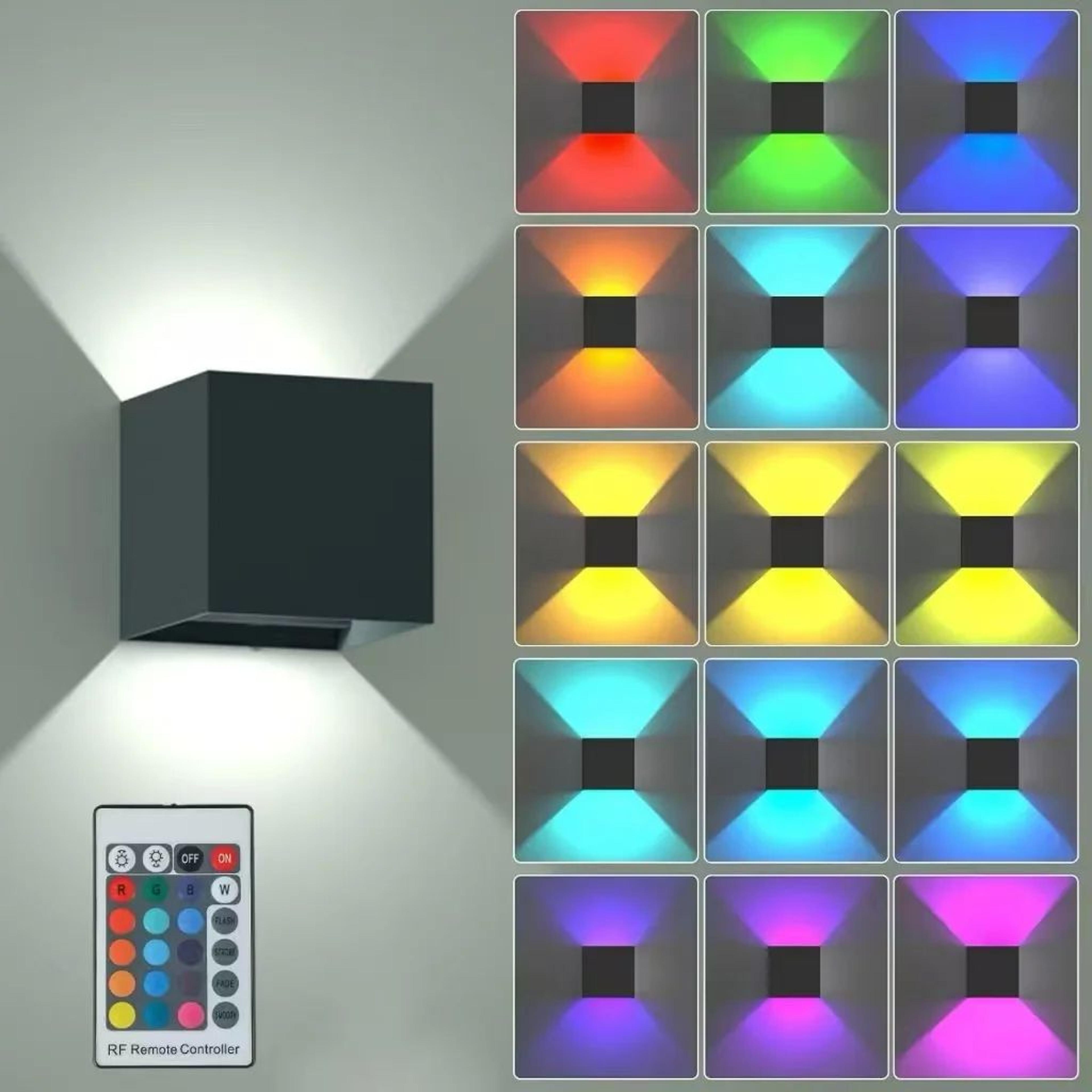 AuroraGlow RGB LED Wall Light With Remote  Modern ColorChanging Wall Sconce For Stylish Indoor Ambi 6