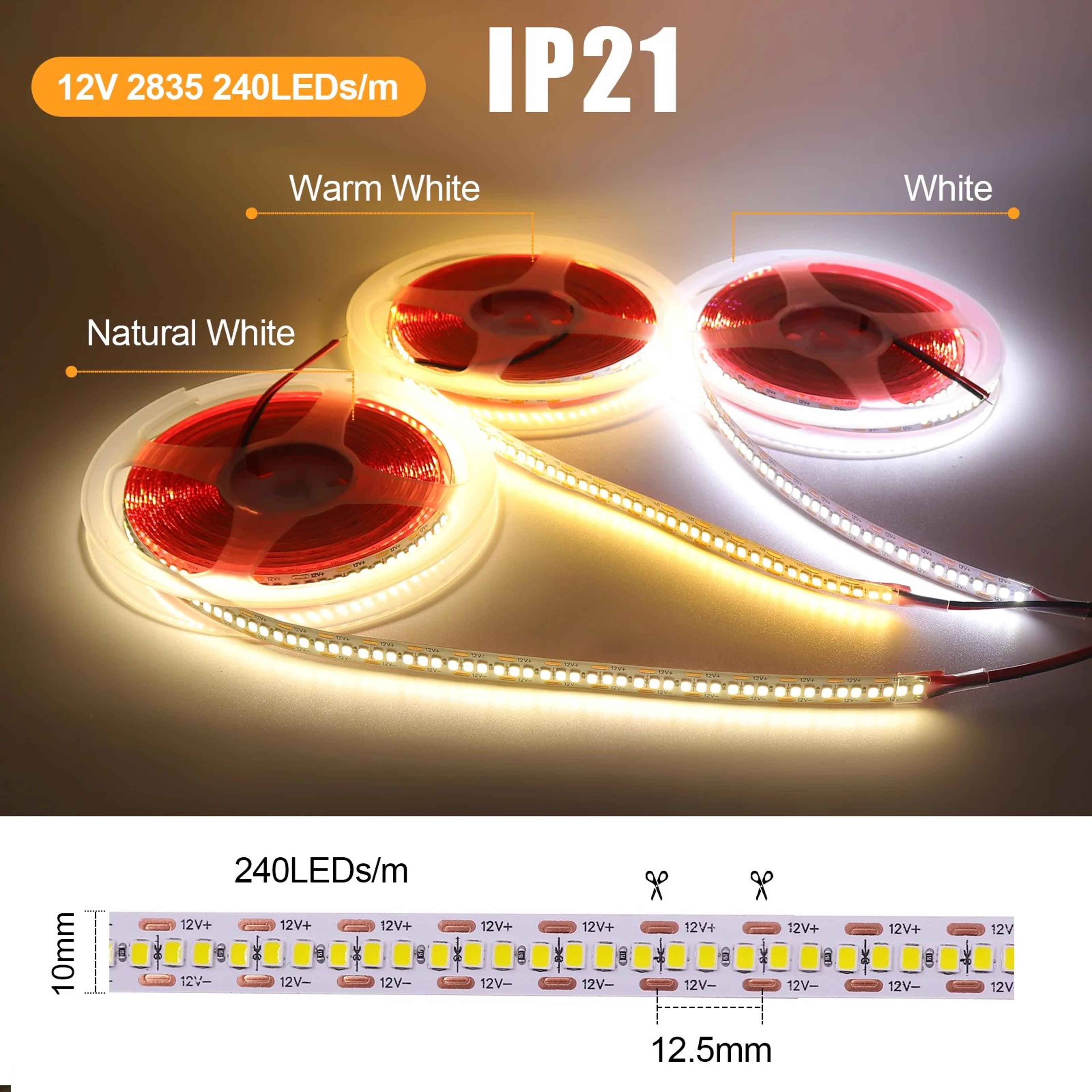 UltraFlex 5m Warm White LED Strip Lights  Waterproof 12V24V SMD 2835 HighBrightness Ribbon 1