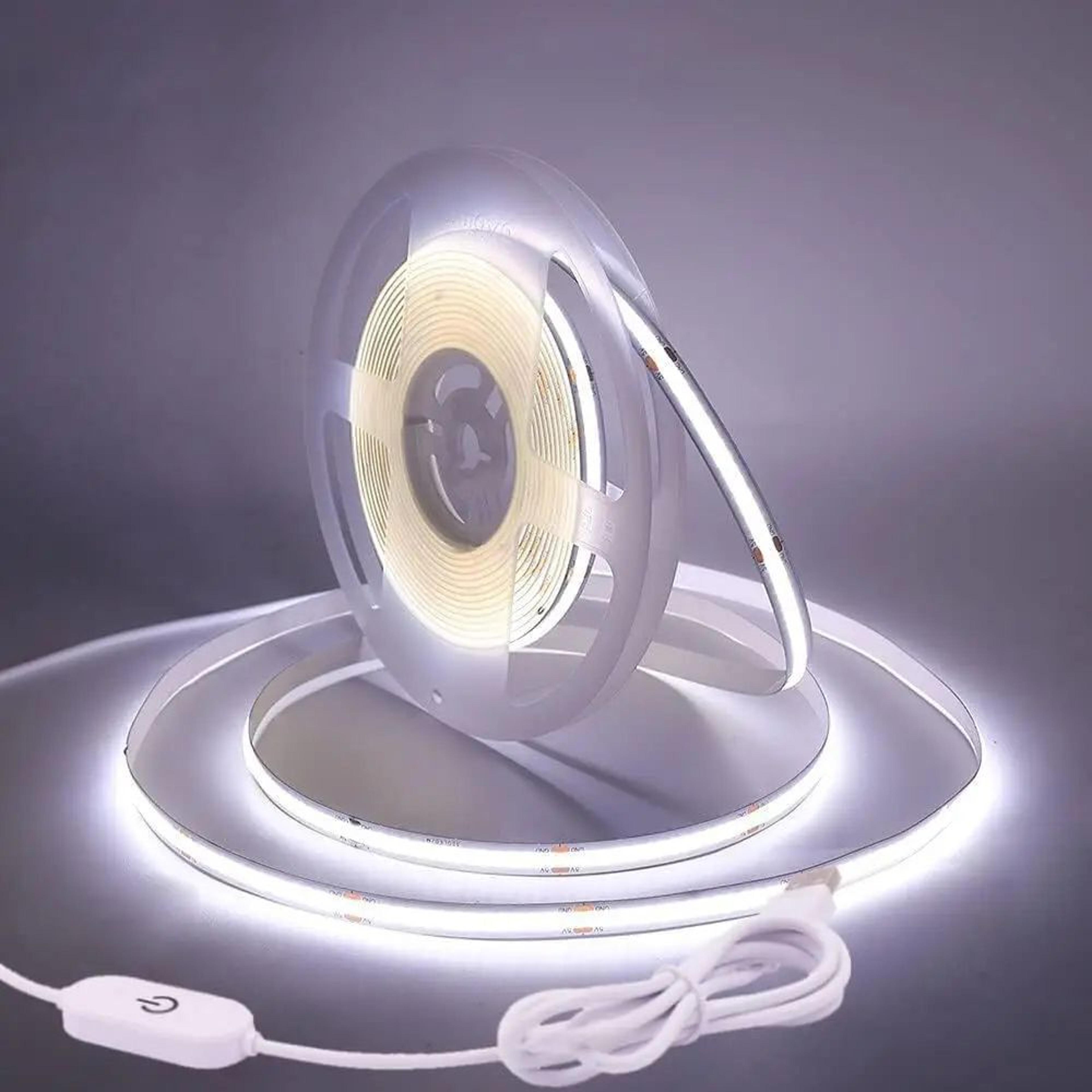 USB COB LED Strip Light With Touch Dimmer  Flexible COB LED Tape For TV Mirror  Room Backlighting 5 6