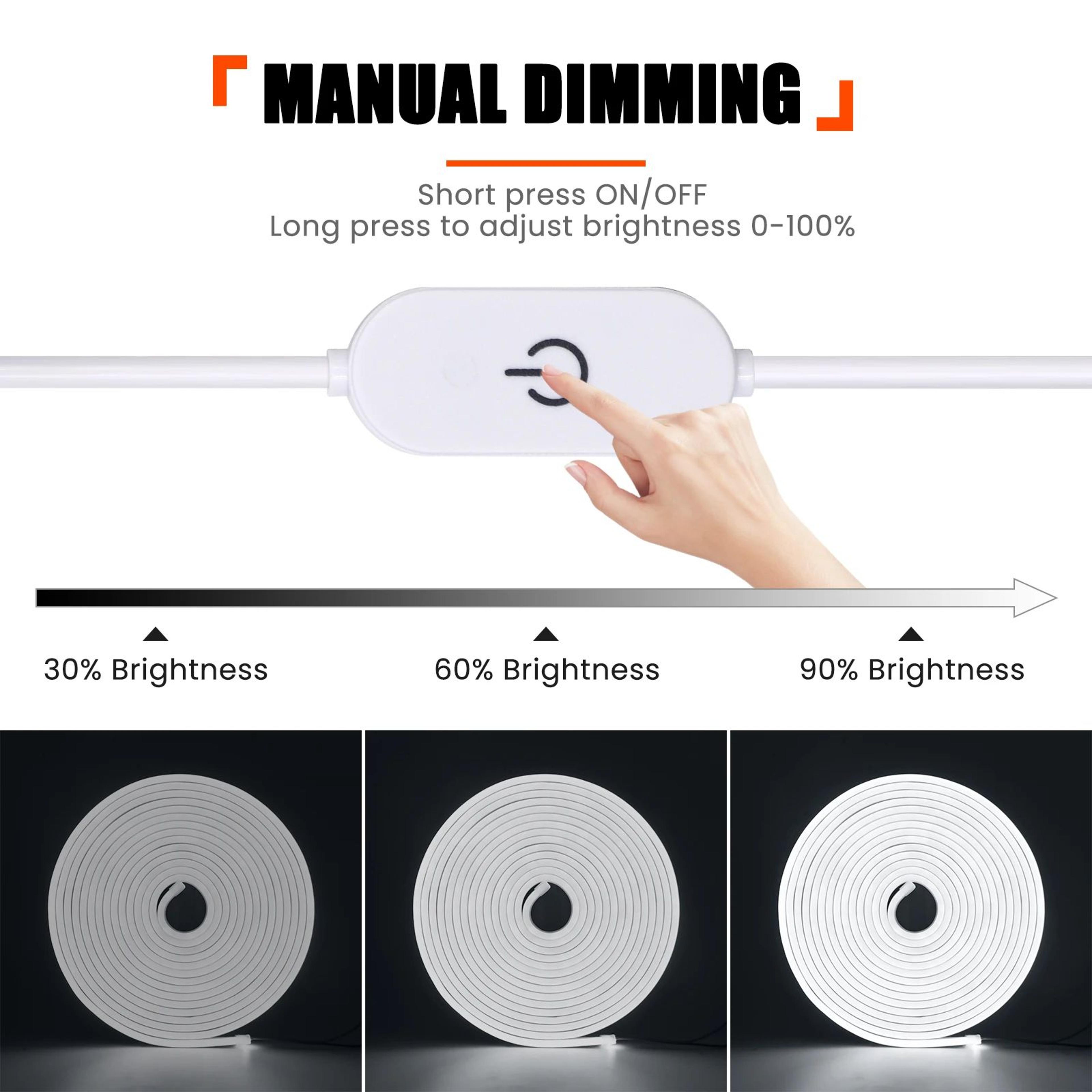 USB Touch Dimmable Neon Strip Light  5V Flexible Neon Rope For DIY Room Decor 1