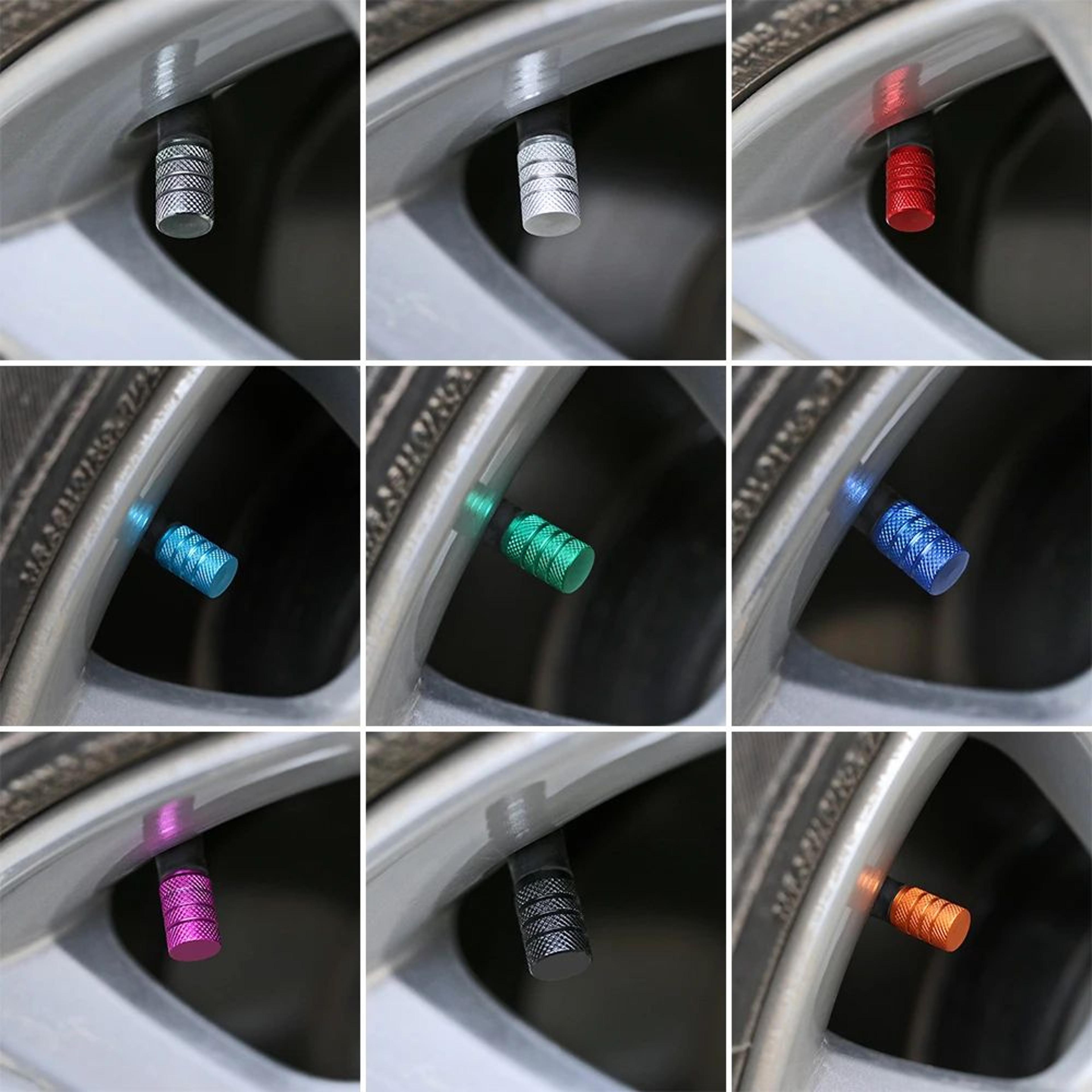 Aluminum Tire Valve Caps 4Pack Dustproof Valve Stem Covers For Cars Motorcycles  Bikes 4