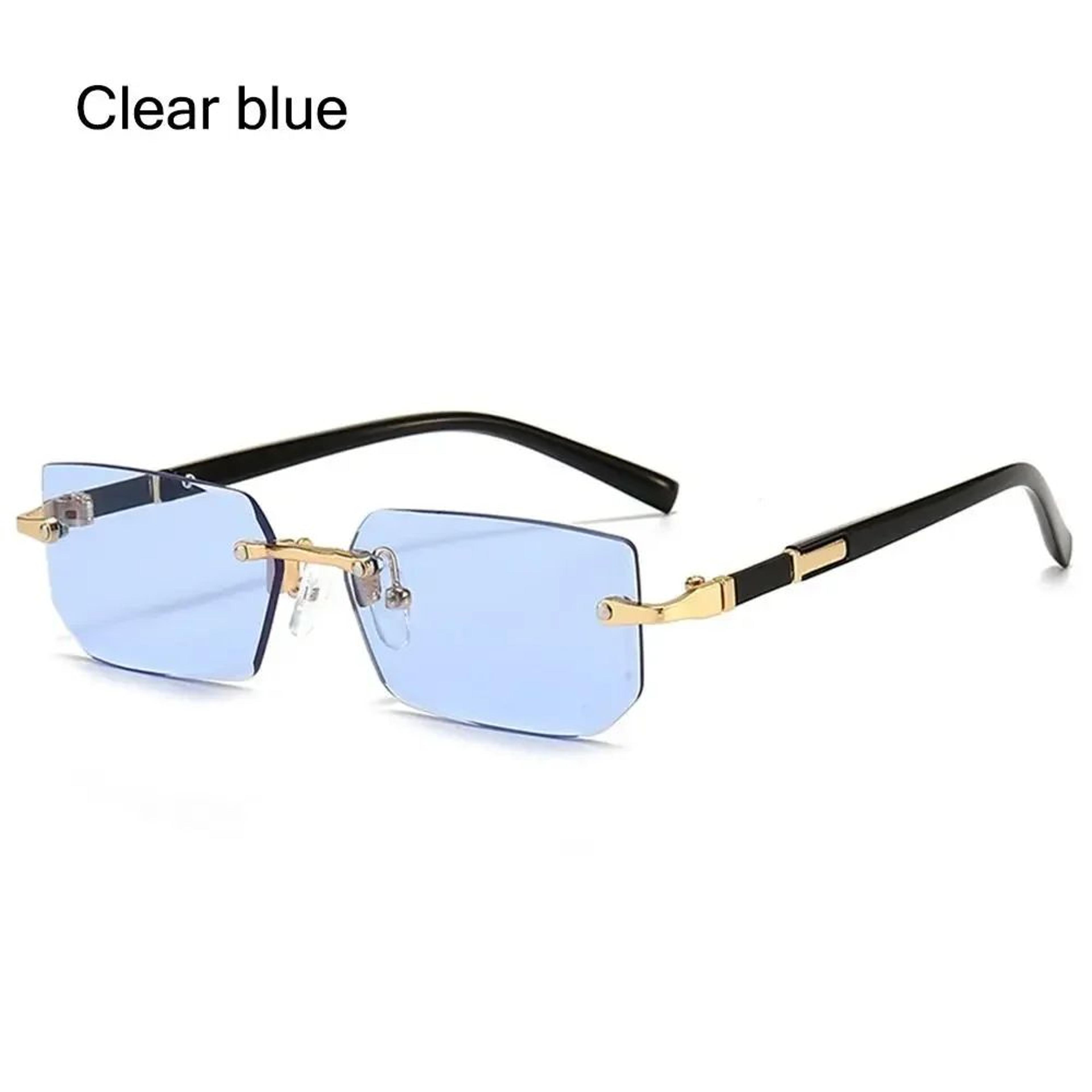 Y2K Rimless Rectangle UV400 Sunglasses  Lightweight Frameless Retro Shades For Women  Men 14