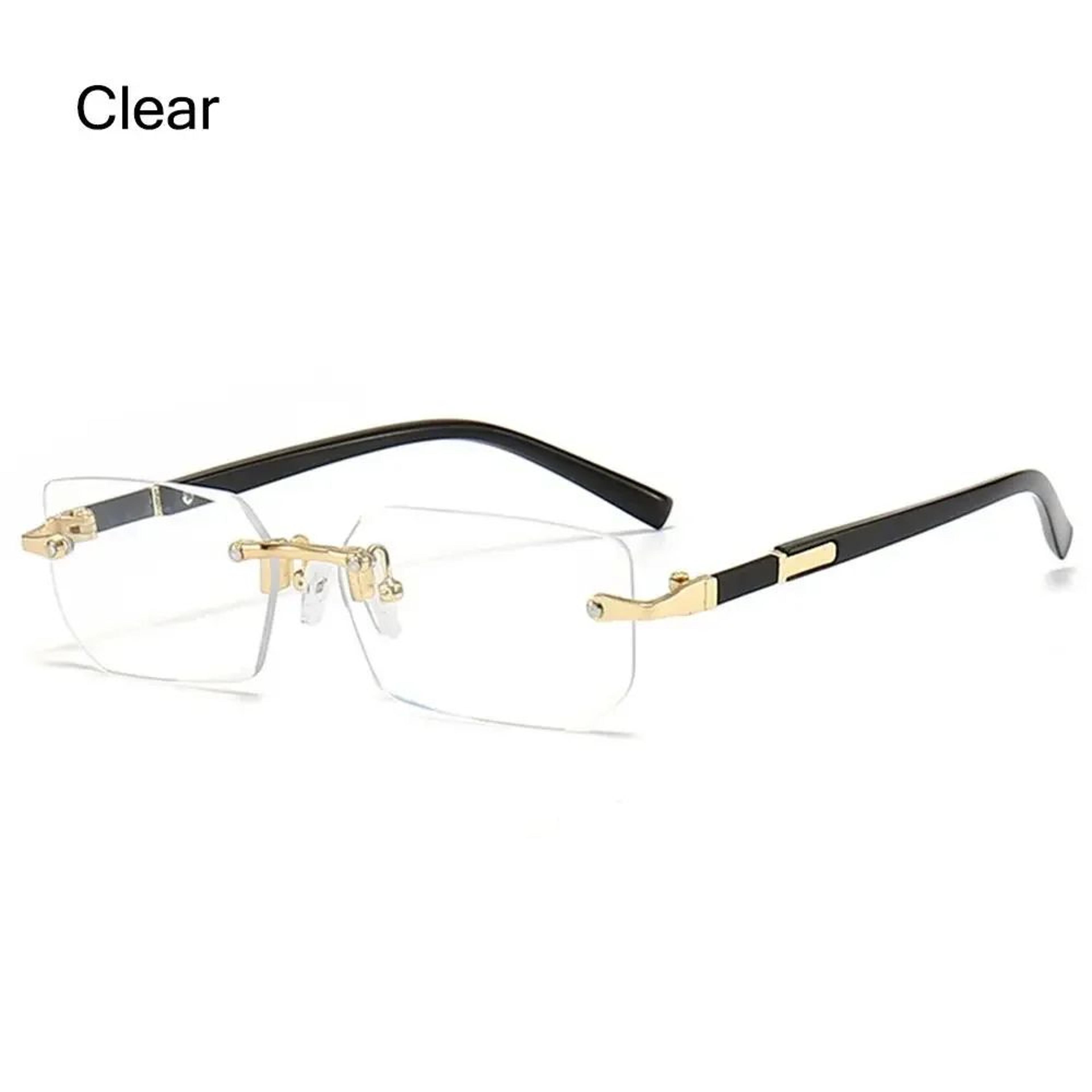 Y2K Rimless Rectangle UV400 Sunglasses  Lightweight Frameless Retro Shades For Women  Men 15