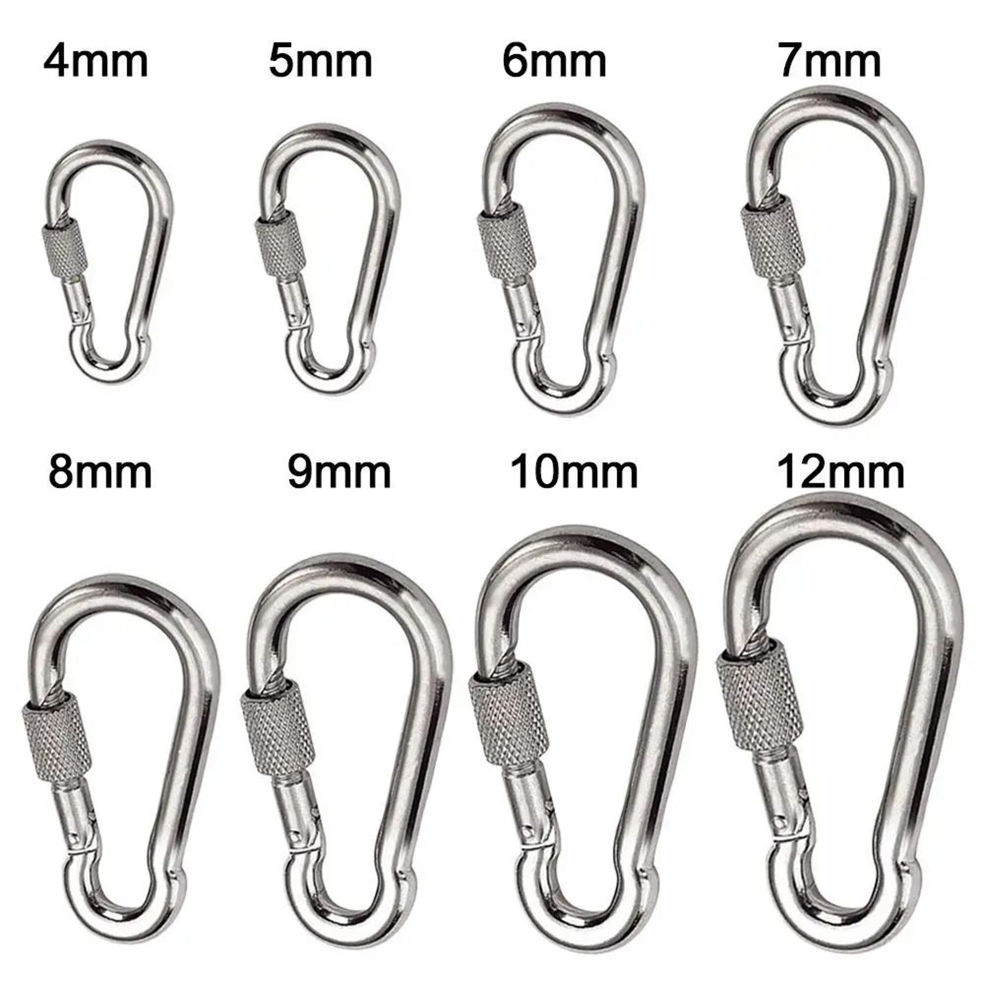 Stainless Steel Quick Link Screw Lock Carabiner M4M12  Spring Snap Hook For Camping Travel  Rigging 0