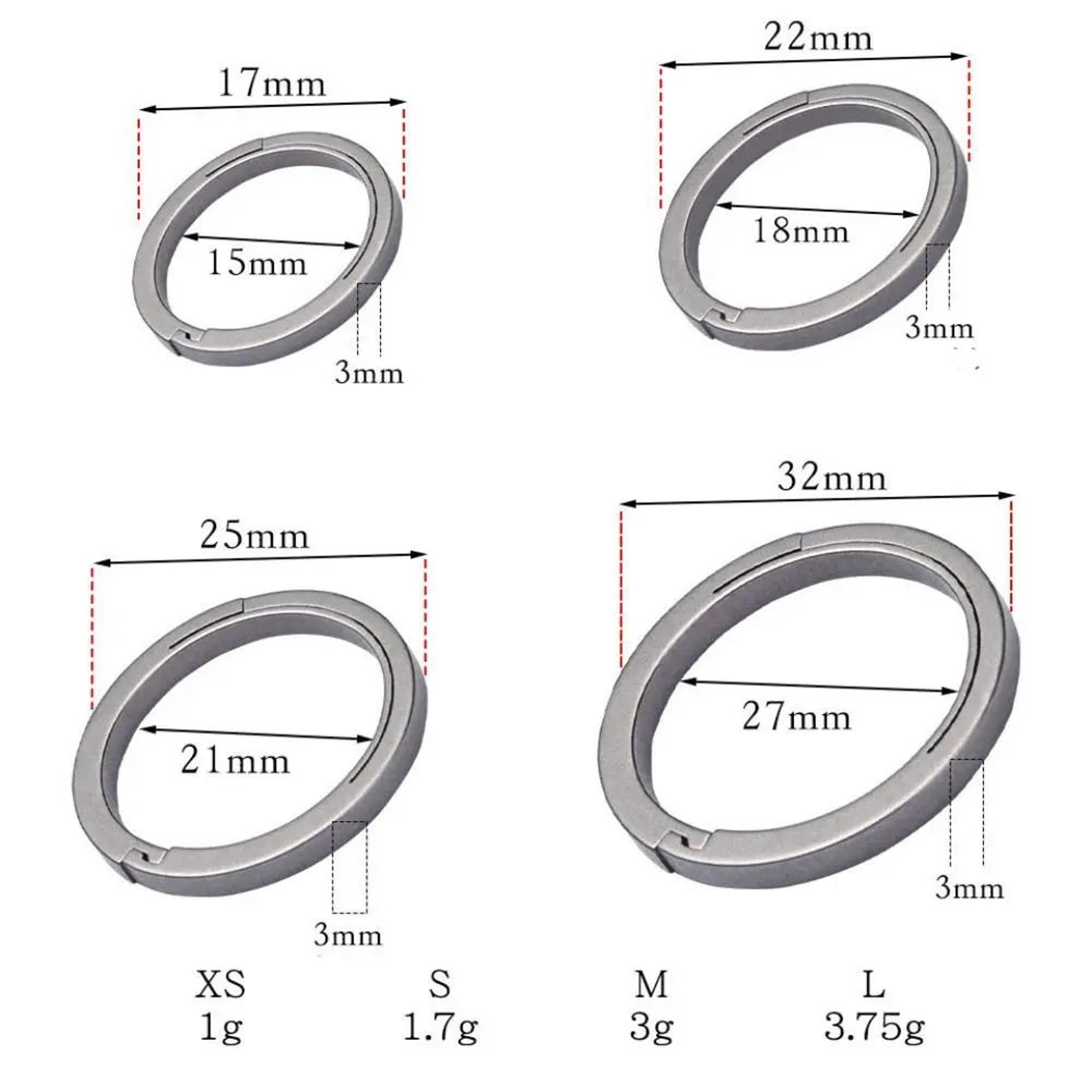 UltraLight TC4 Titanium Key Ring Set 1732mm  Minimalist EDC Keyring For Everyday Carry 4