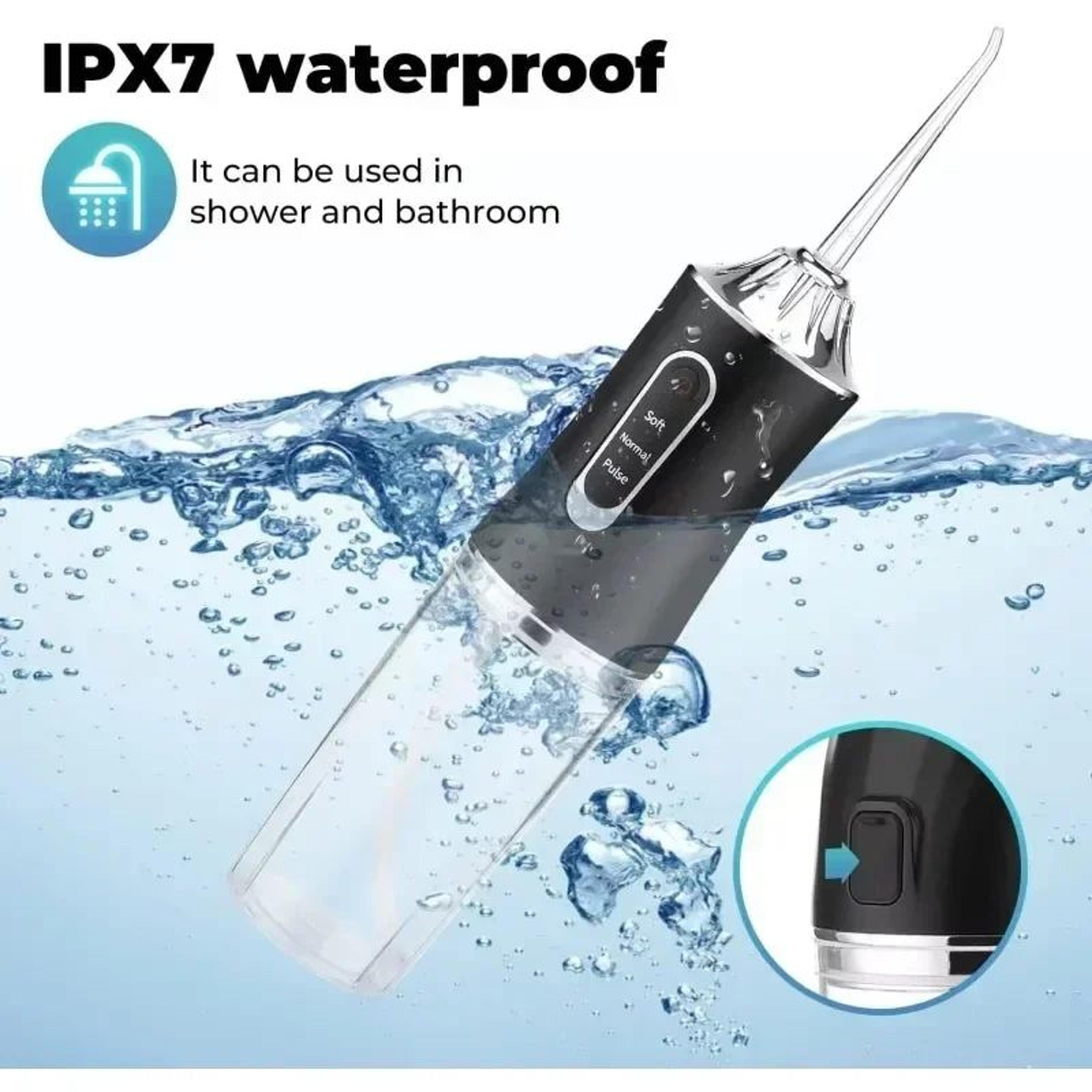 Cordless Water Flosser With 220ml Tank  Portable Oral Irrigator 3 Modes 4 Jet Tips USB Rechargeable 2