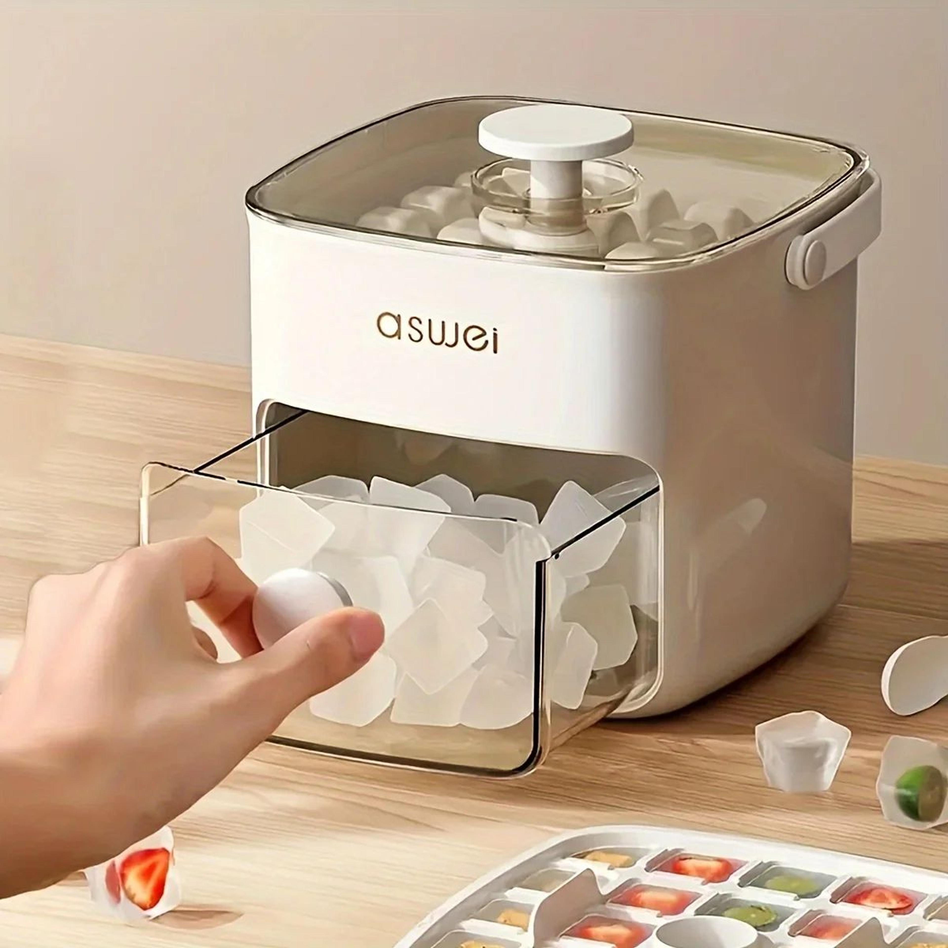 48Cube EasyPress Ice Cube Tray With Lid  DoubleLayer Whiskey Ice Cube Maker For Cocktails  Freezer  1