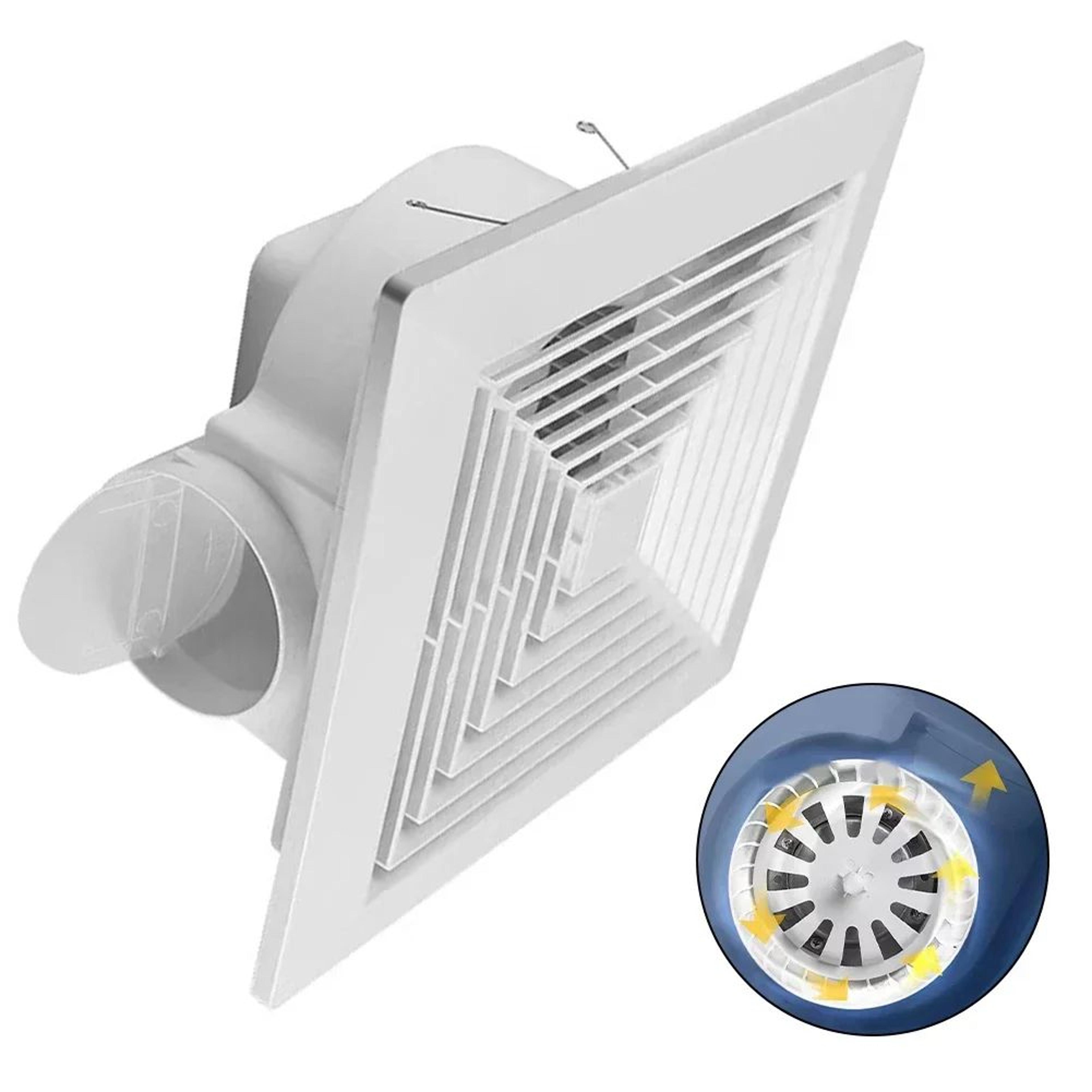 HighCFM Quiet Ceiling Exhaust Fan With Copper Motor For Bathroom  Kitchen Ventilation 1