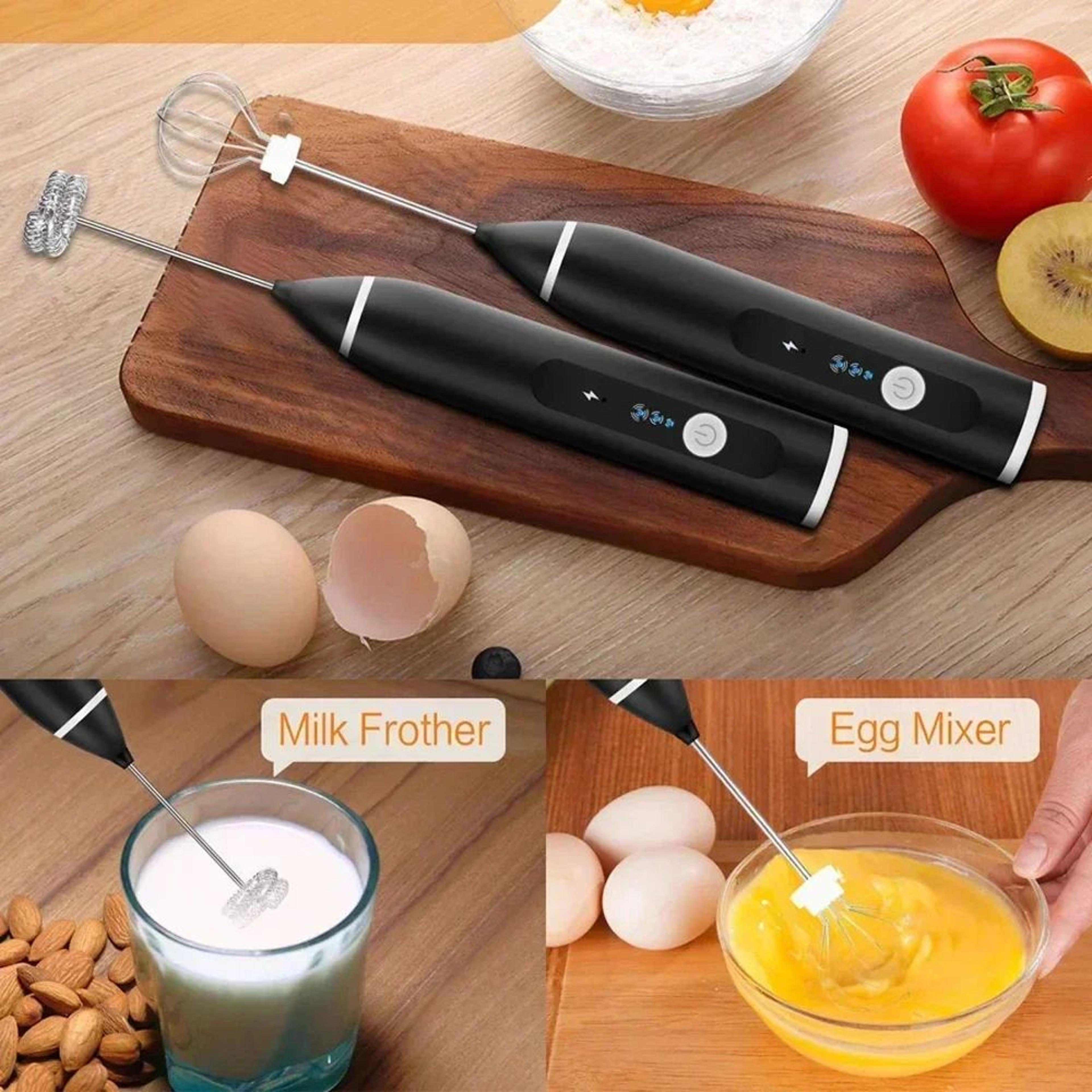USB Rechargeable Handheld Milk Frother Wand  Electric Coffee  Matcha Foamer Whisk Mixer 1