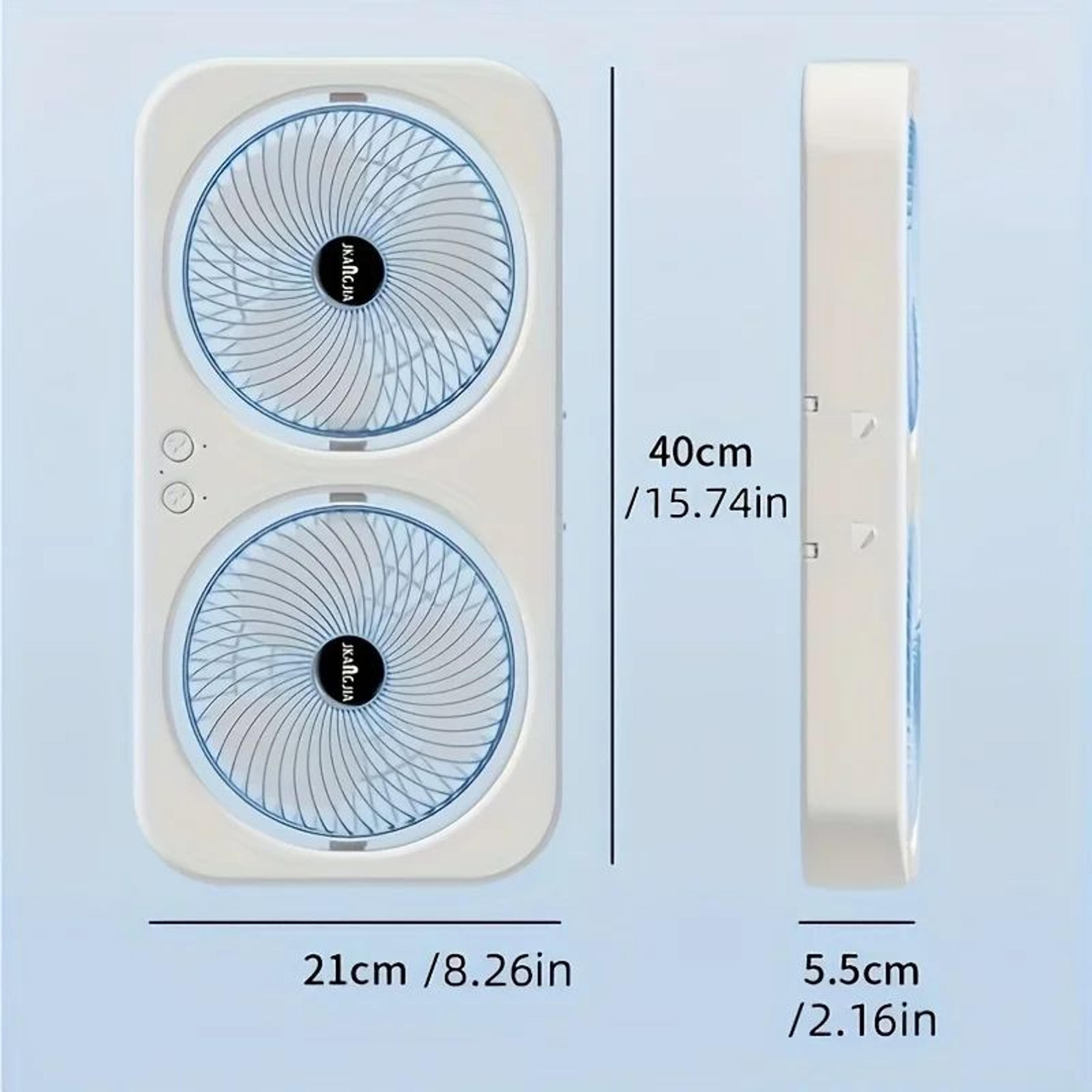 Dual Head USB Fan  360 Rotating Rechargeable Desk Fan With WallMount Or Freestanding Design 3