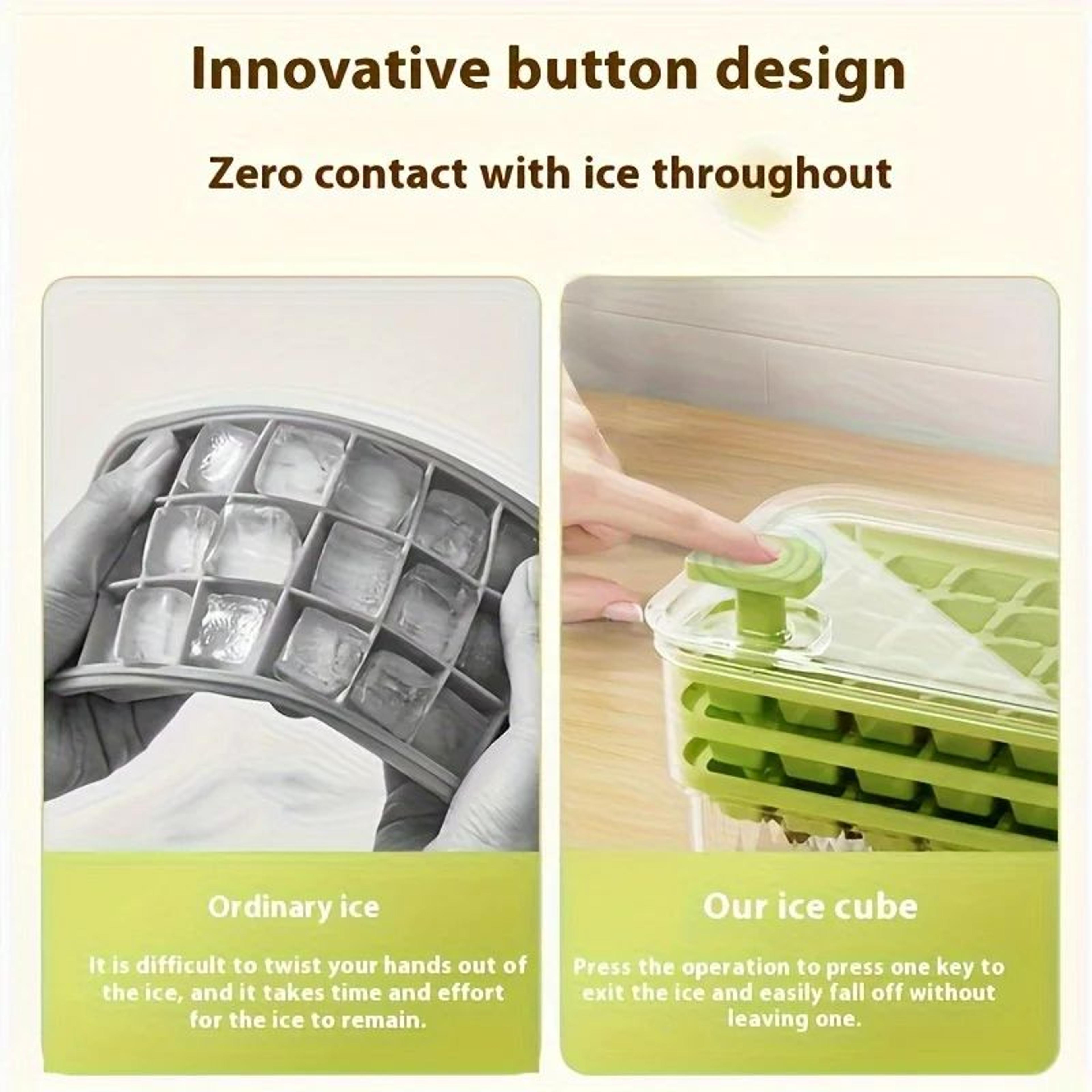 Clear PressRelease Ice Cube Tray With Lid  FoodGrade PET 5684Cell Ice Mold For Freezer 3
