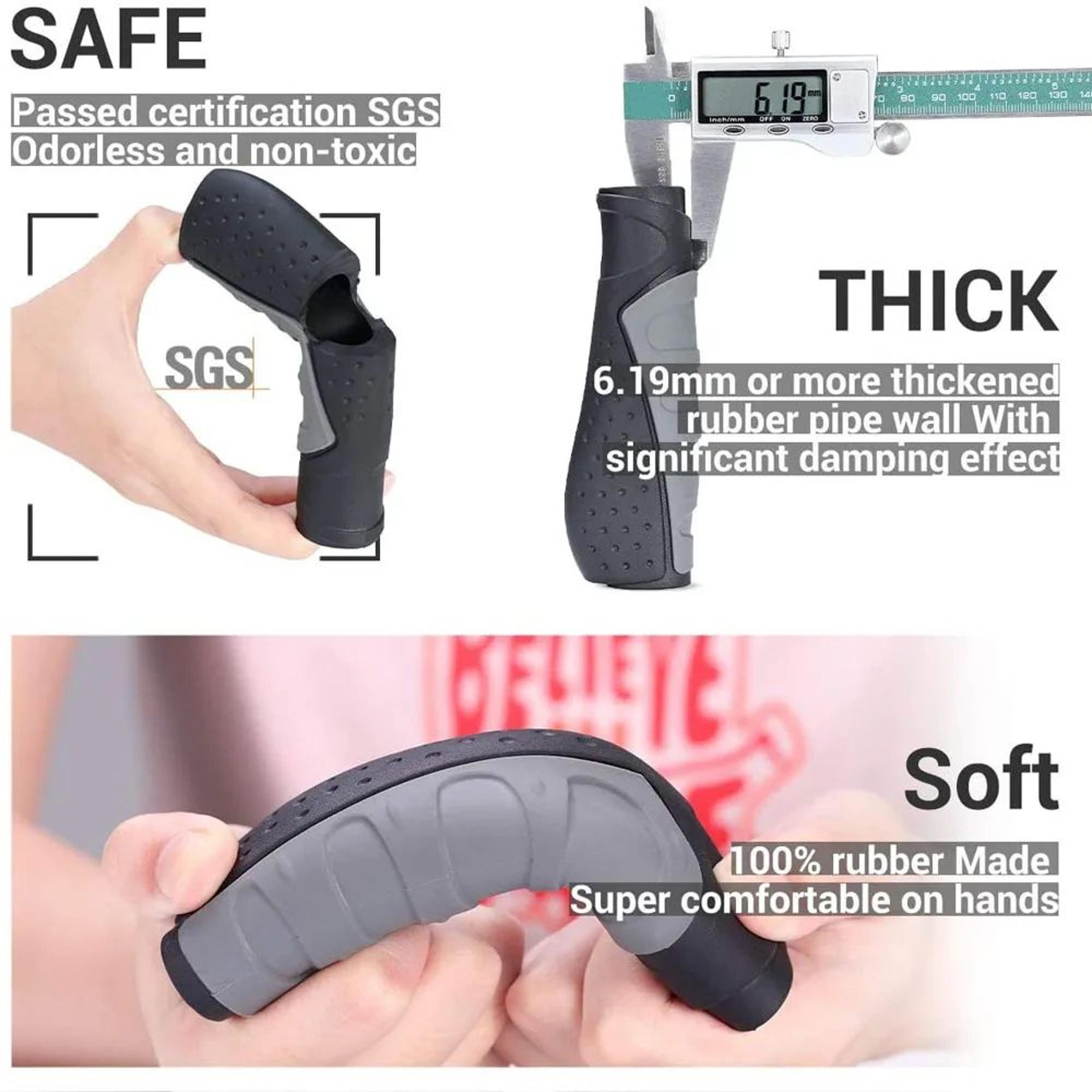 Ergonomic AntiSlip Rubber Mountain Bike Grips  ShortLong MTB Handle Grips For Comfort  Control 3