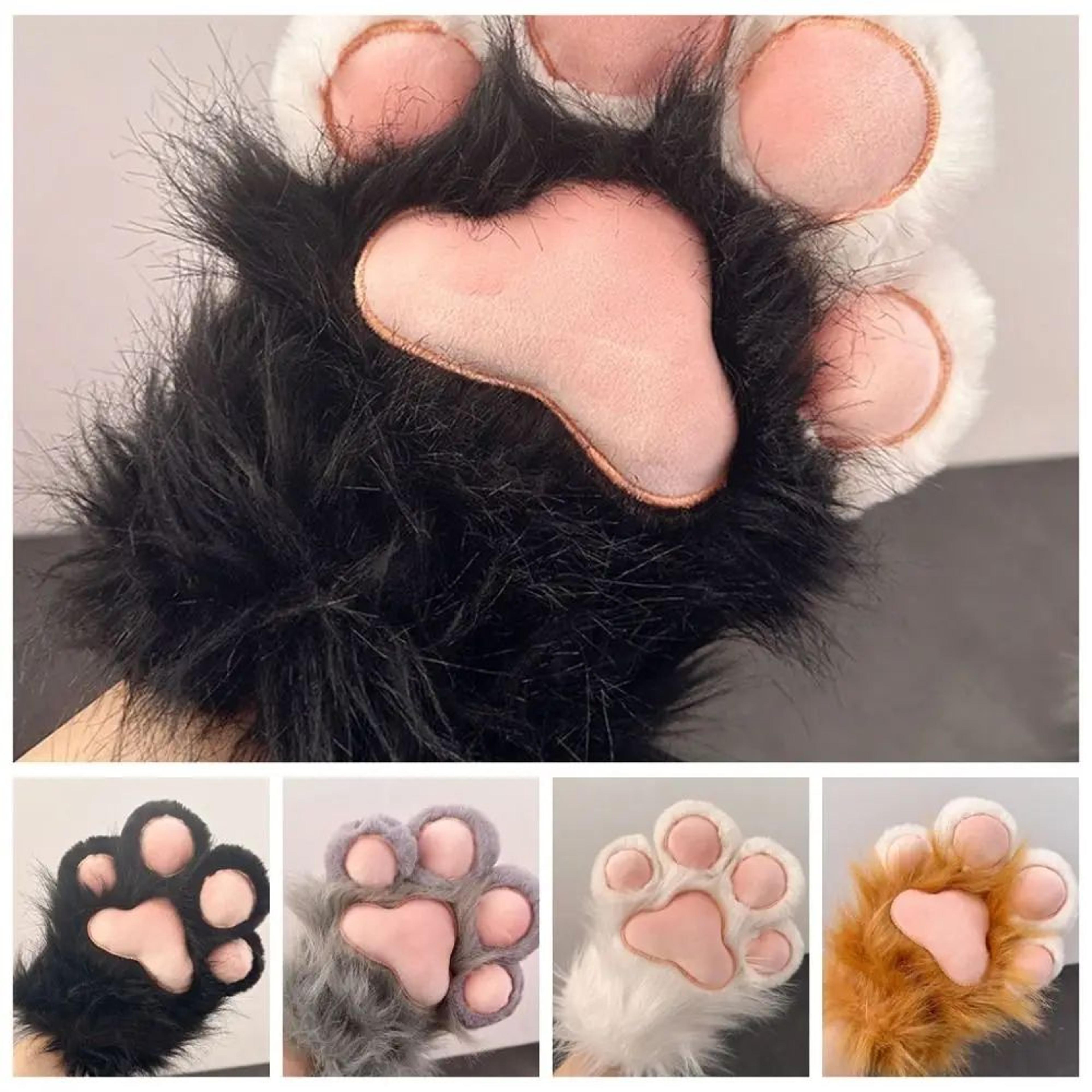 Kawaii Plush Cat Paw Gloves  Warm Furry Paw Gloves For Cosplay Kigurumi  Party Photos 5
