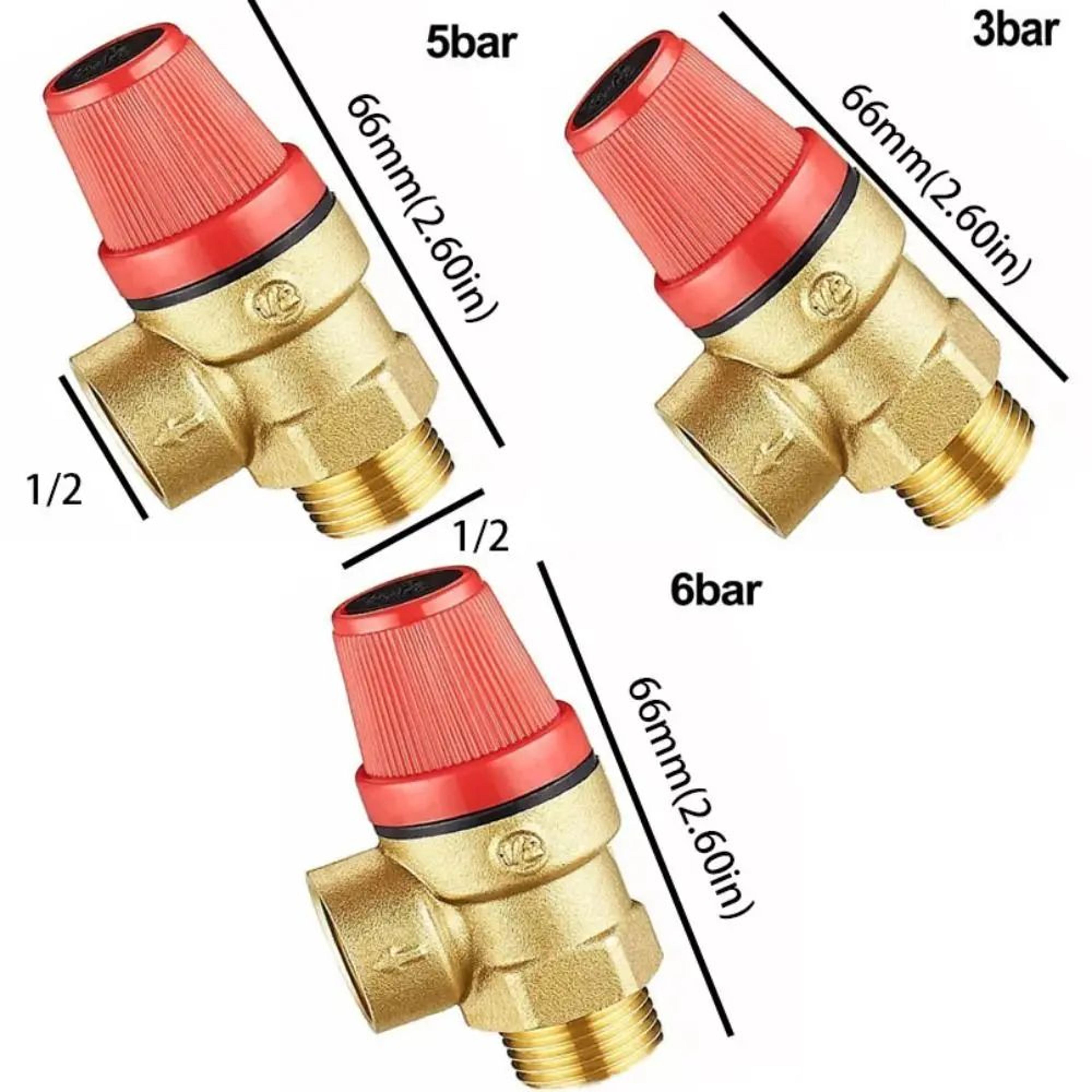 Brass Automatic Boiler Safety Valve With Pressure Gauge  WallMounted Water Heater Drain  Relief Val 4