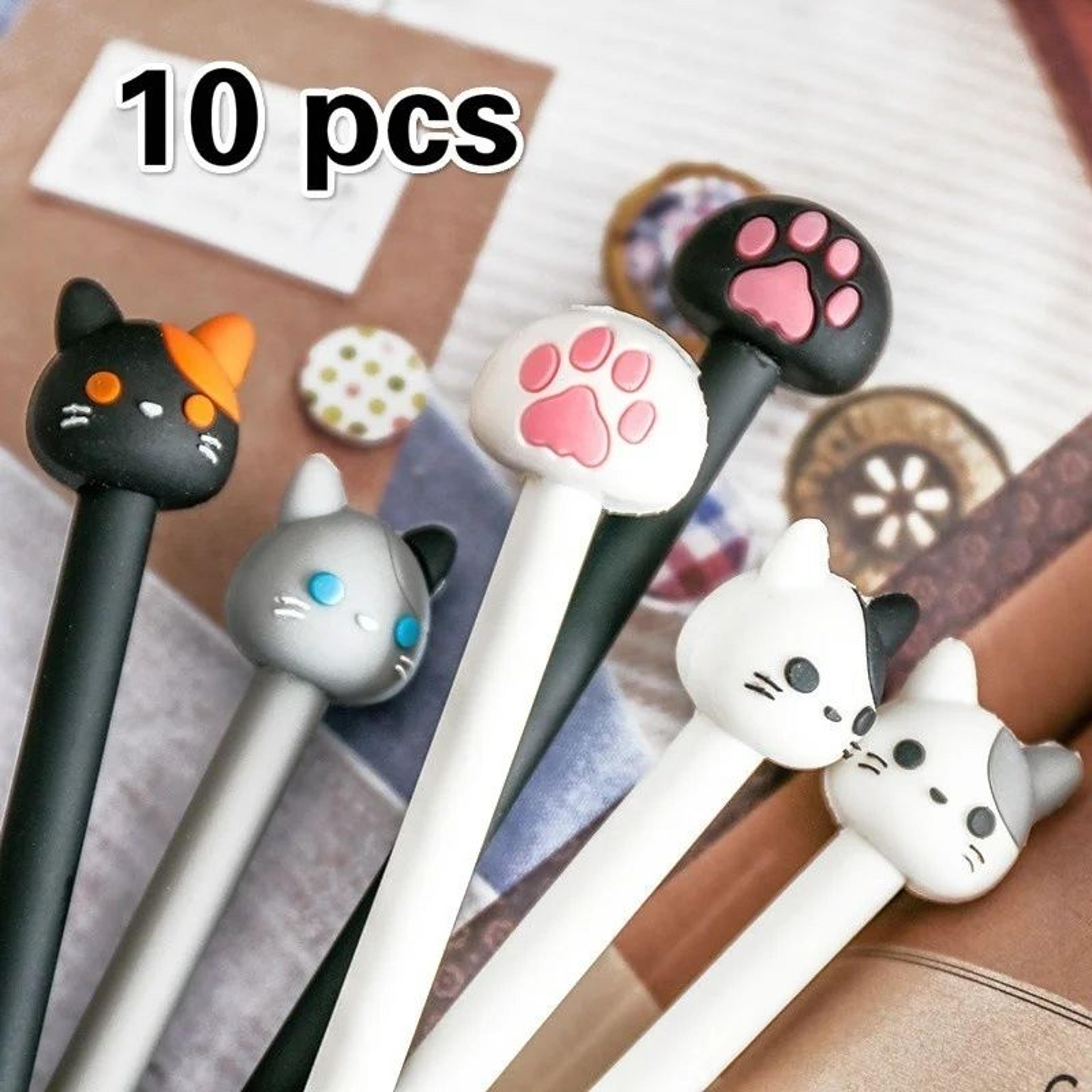 Kawaii Cat Claw Gel Pen Set 10Pack  Smooth Black Ink Cute Writing Pens For Aesthetic Stationery 0