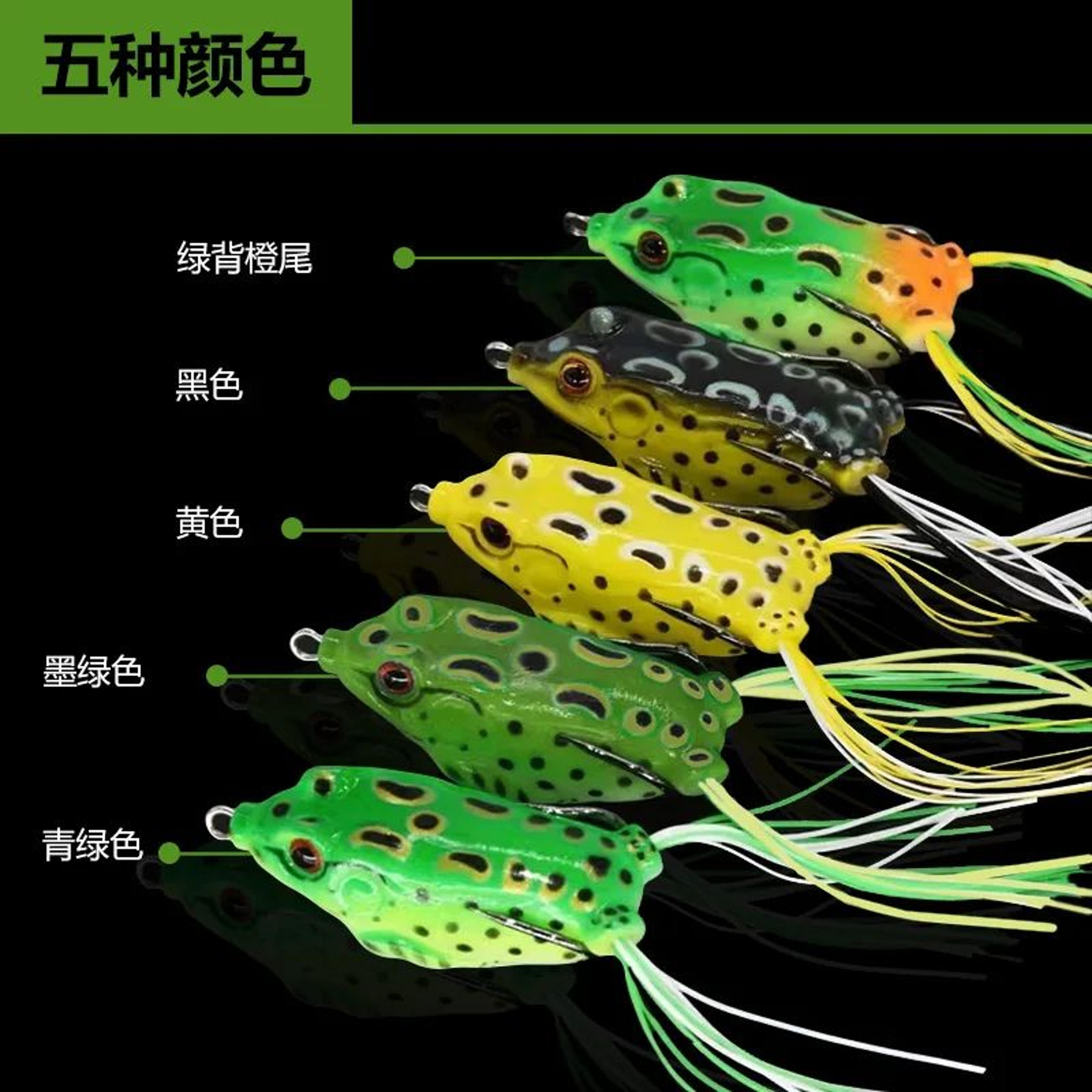 5Pack Topwater Frog Lure Set  Hollow Body Frog Soft Baits For Bass Weedless Surface Strikes 3