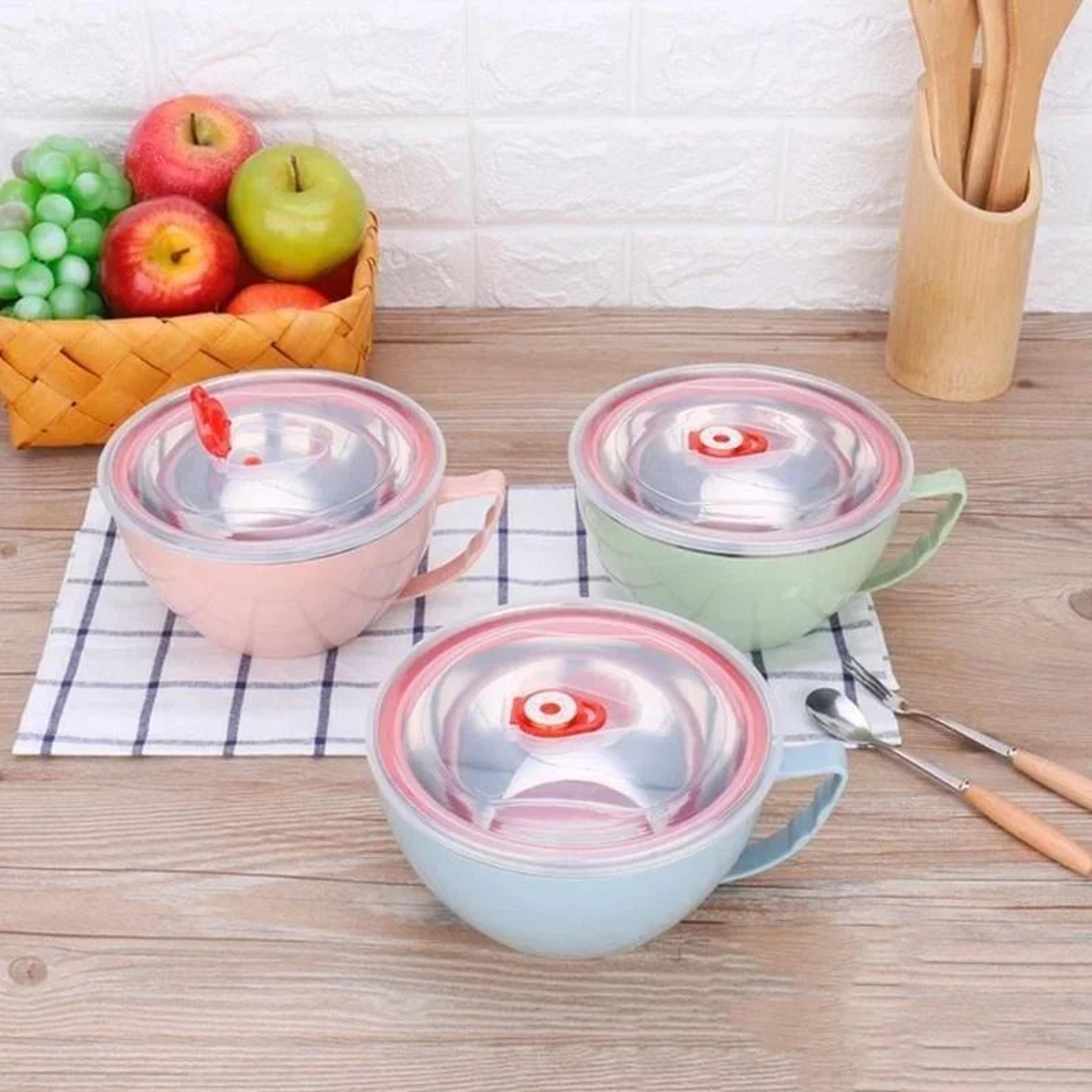 Stainless Steel Instant Ramen Bowl With Handle  AntiScald Mixing  Soup Bowl For Everyday Meals 2
