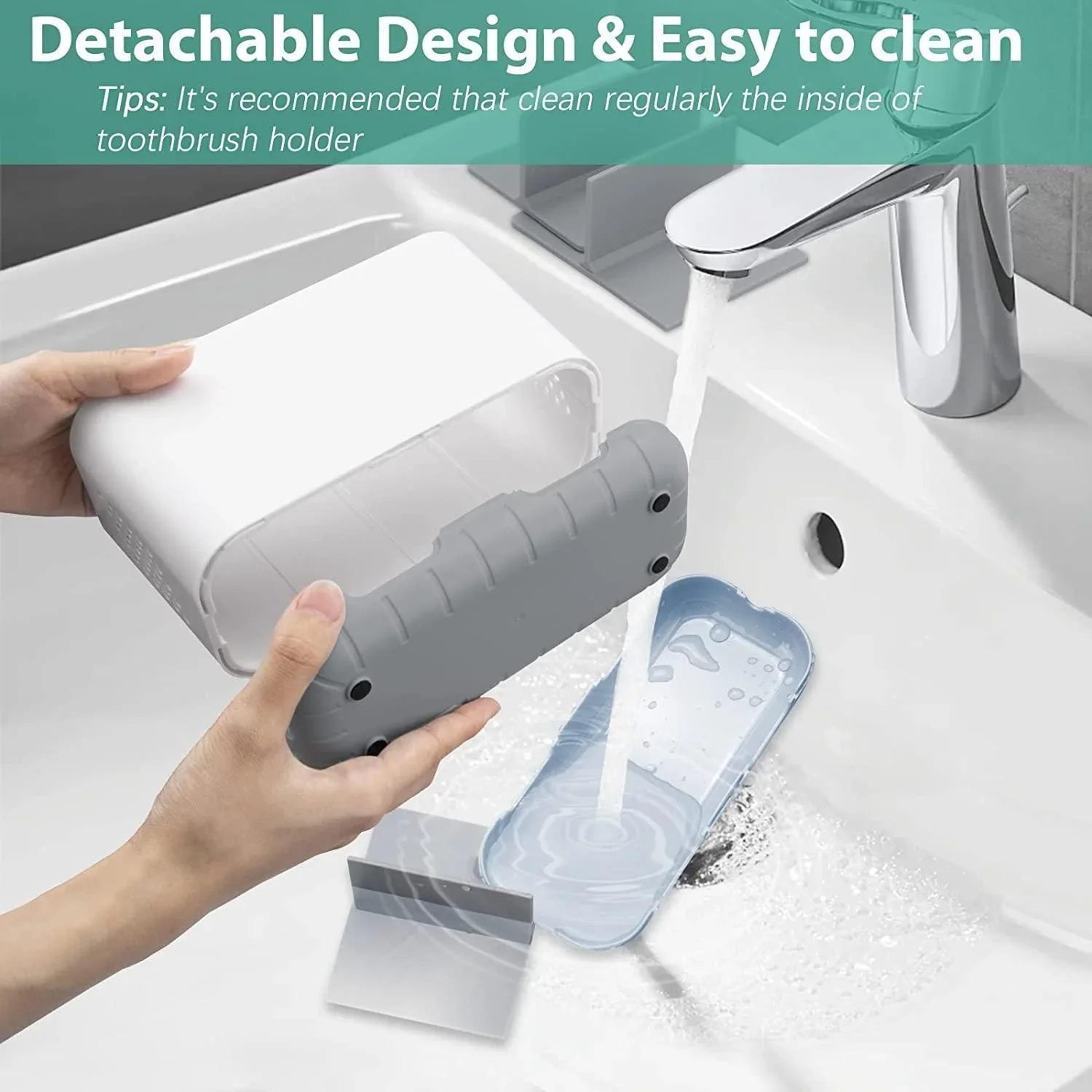 WallMounted Electric Toothbrush Holder  Toothpaste Holder Set  Detachable Bathroom Storage Rack Org 3