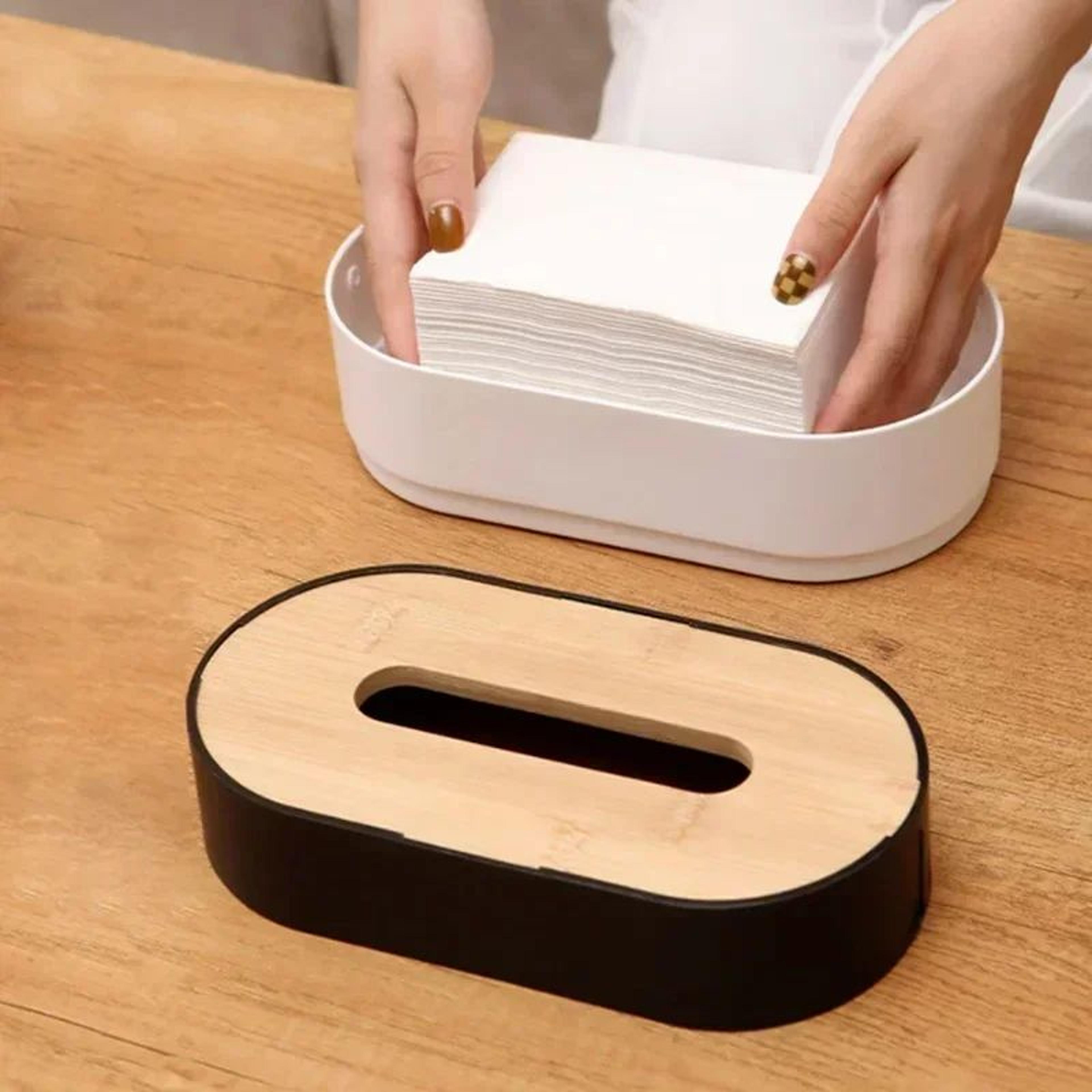 Bamboo Tissue Box Holder Cover  Minimalist Tissue Box Cover  Bathroom Tissue Holder For Napkins And 2