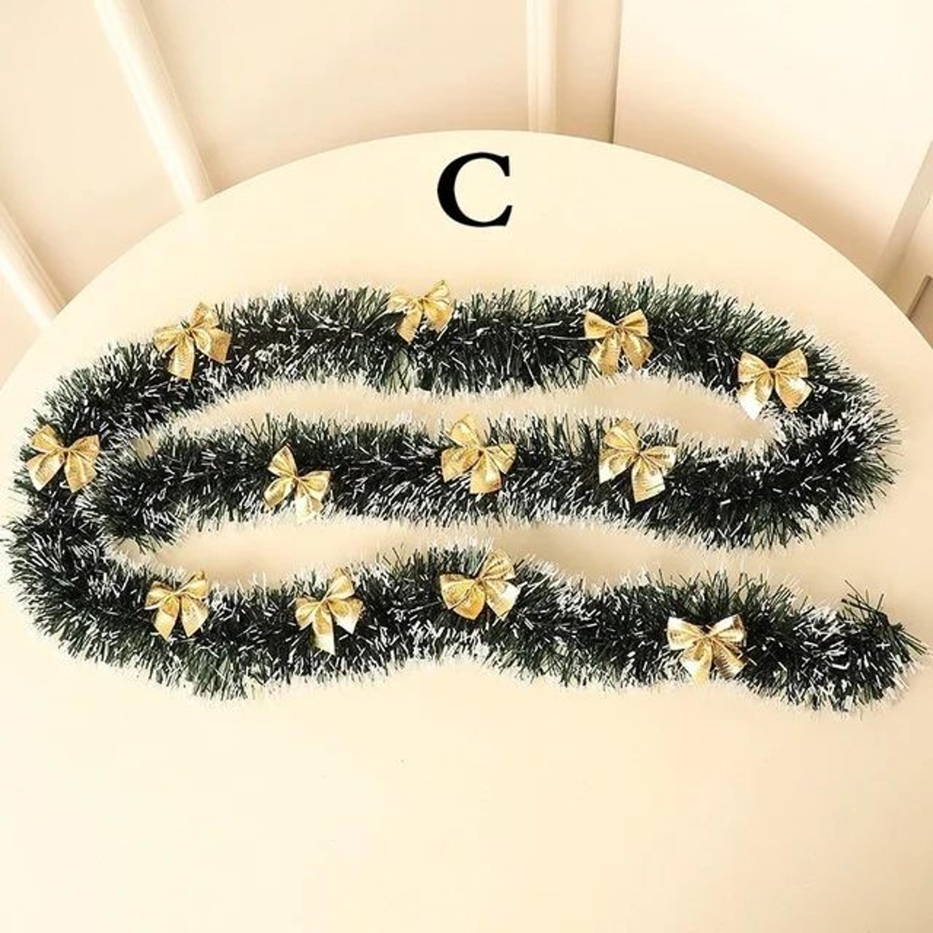 2m Classic Christmas Ribbon Garland For Tree Mantel  Party Decor 8