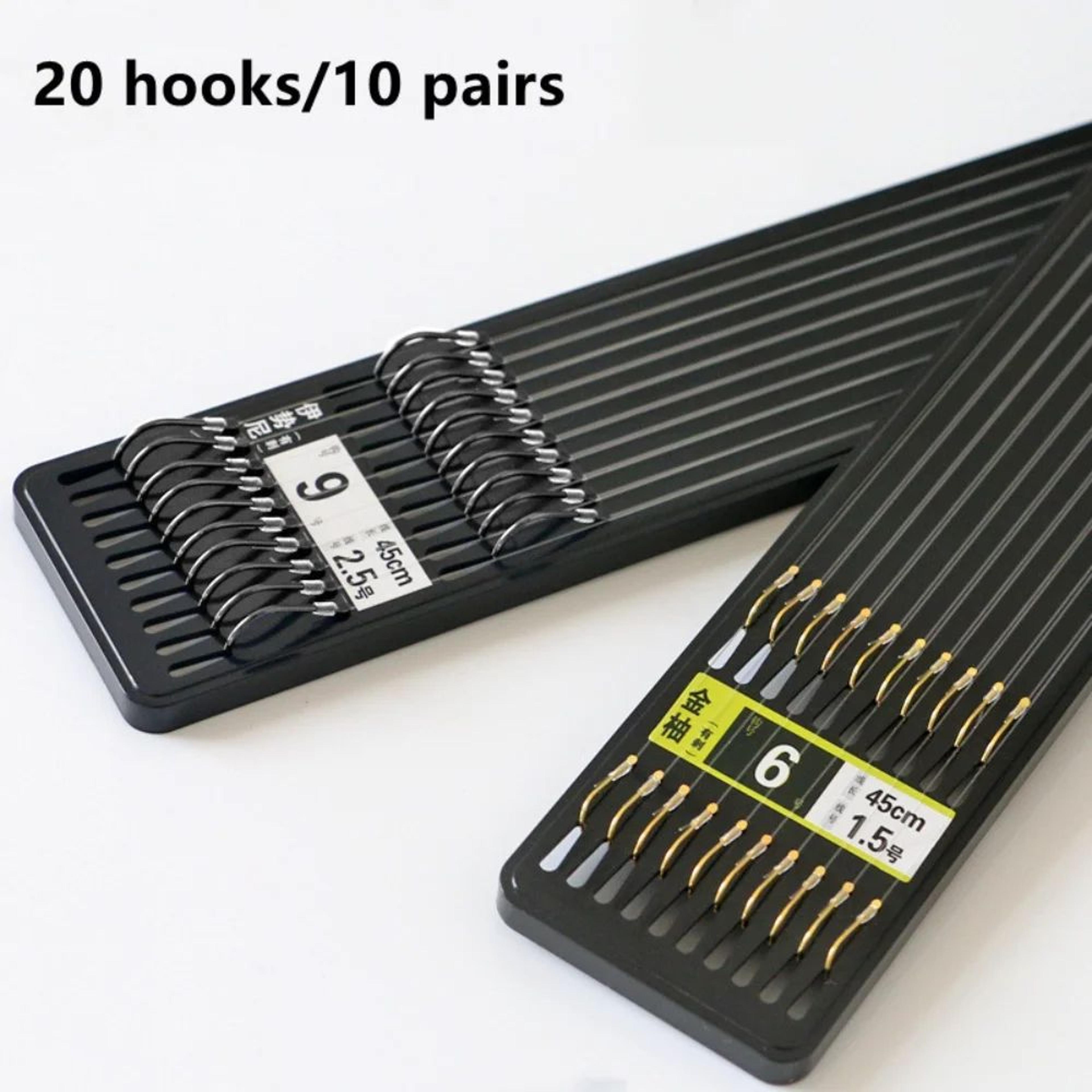 PreTied Double Fishing Hooks Set 10 Pairs  20 Hooks  High Carbon Steel Fishing Tackle Hooks For Fas 0