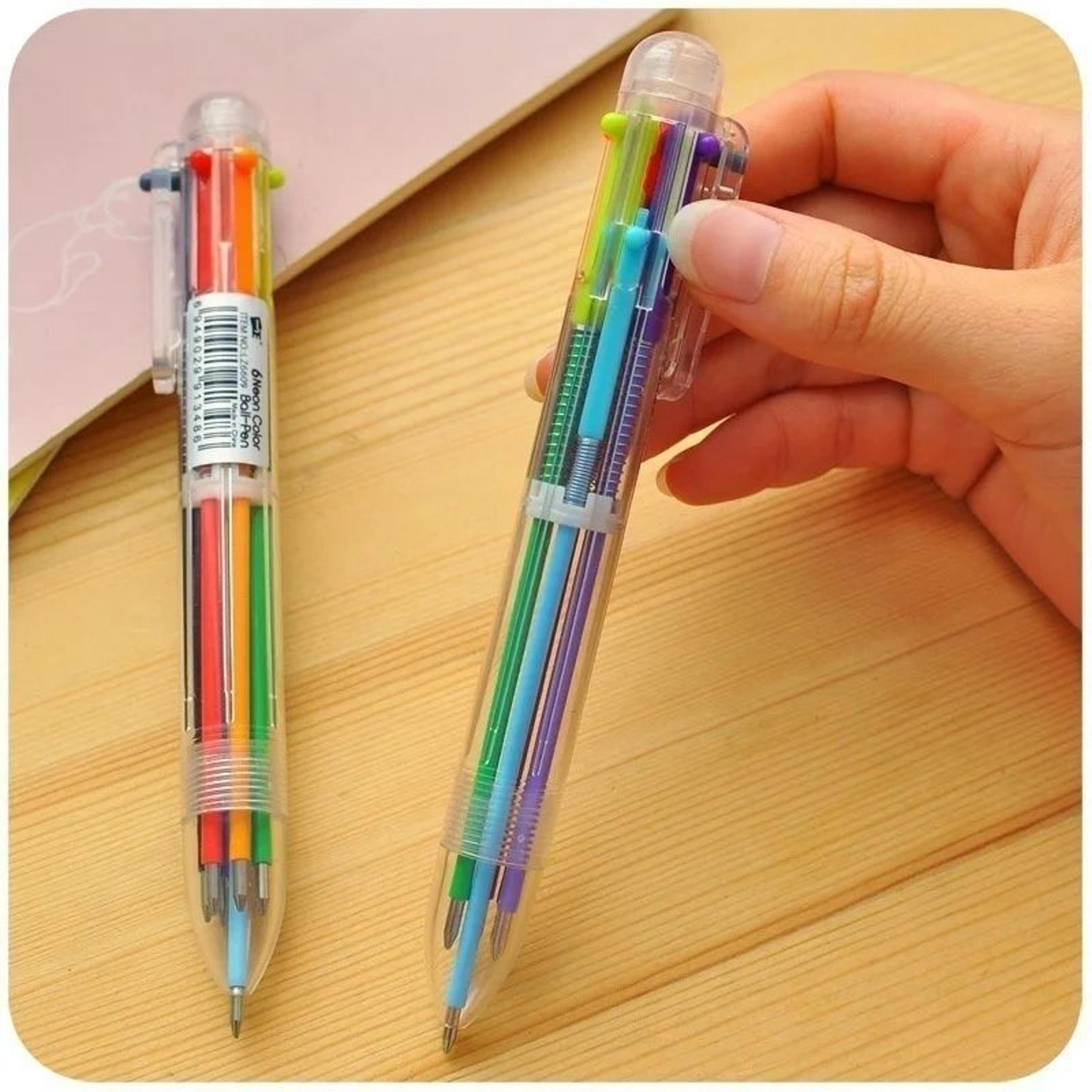 Transparent Cartoon Multicolor Swivel Ballpoint Pens 10Pack  Cute School  Office Writing Set 1