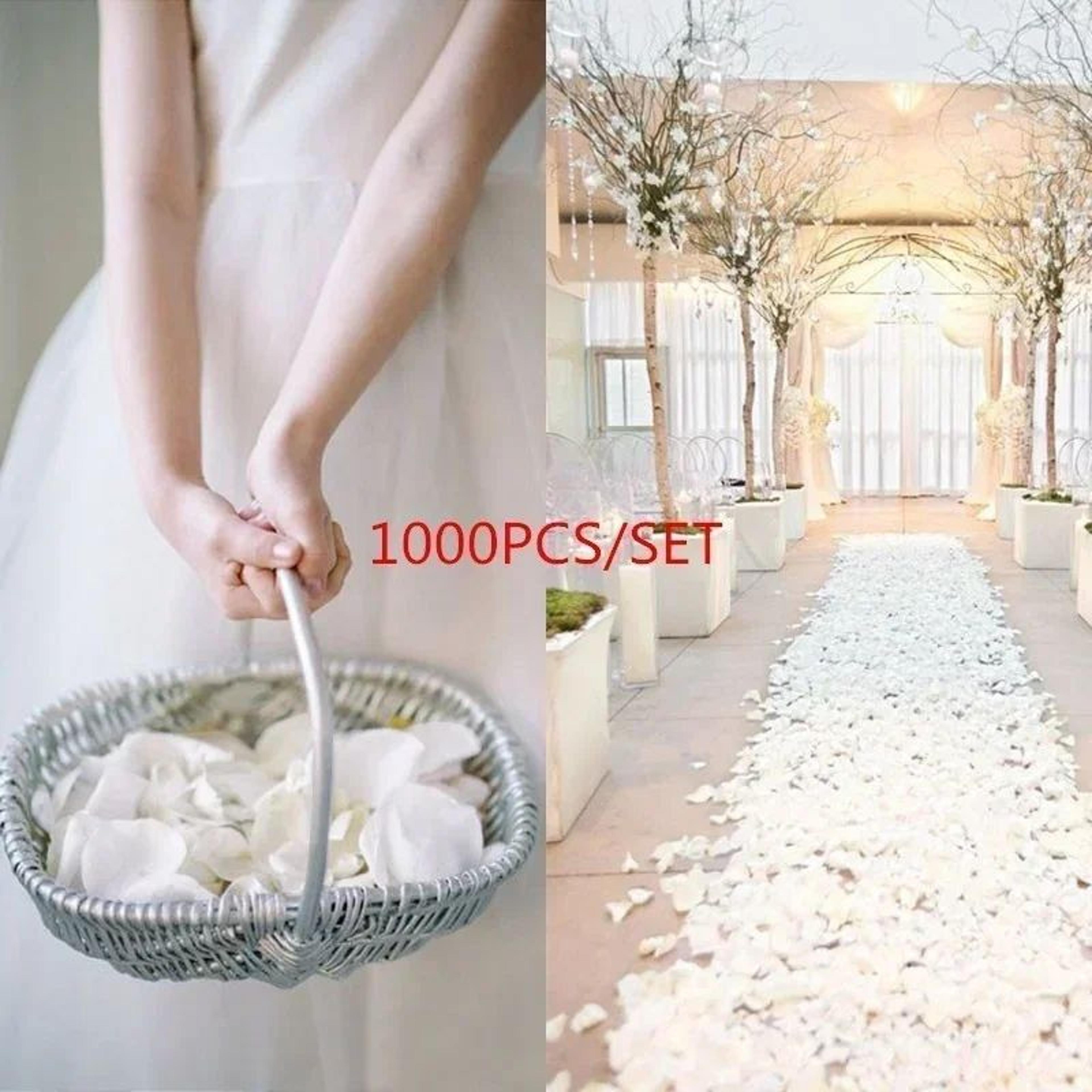 1000pcs Silk Rose Petals For Weddings  Romantic Decor  Soft White Party Table Scatter 0